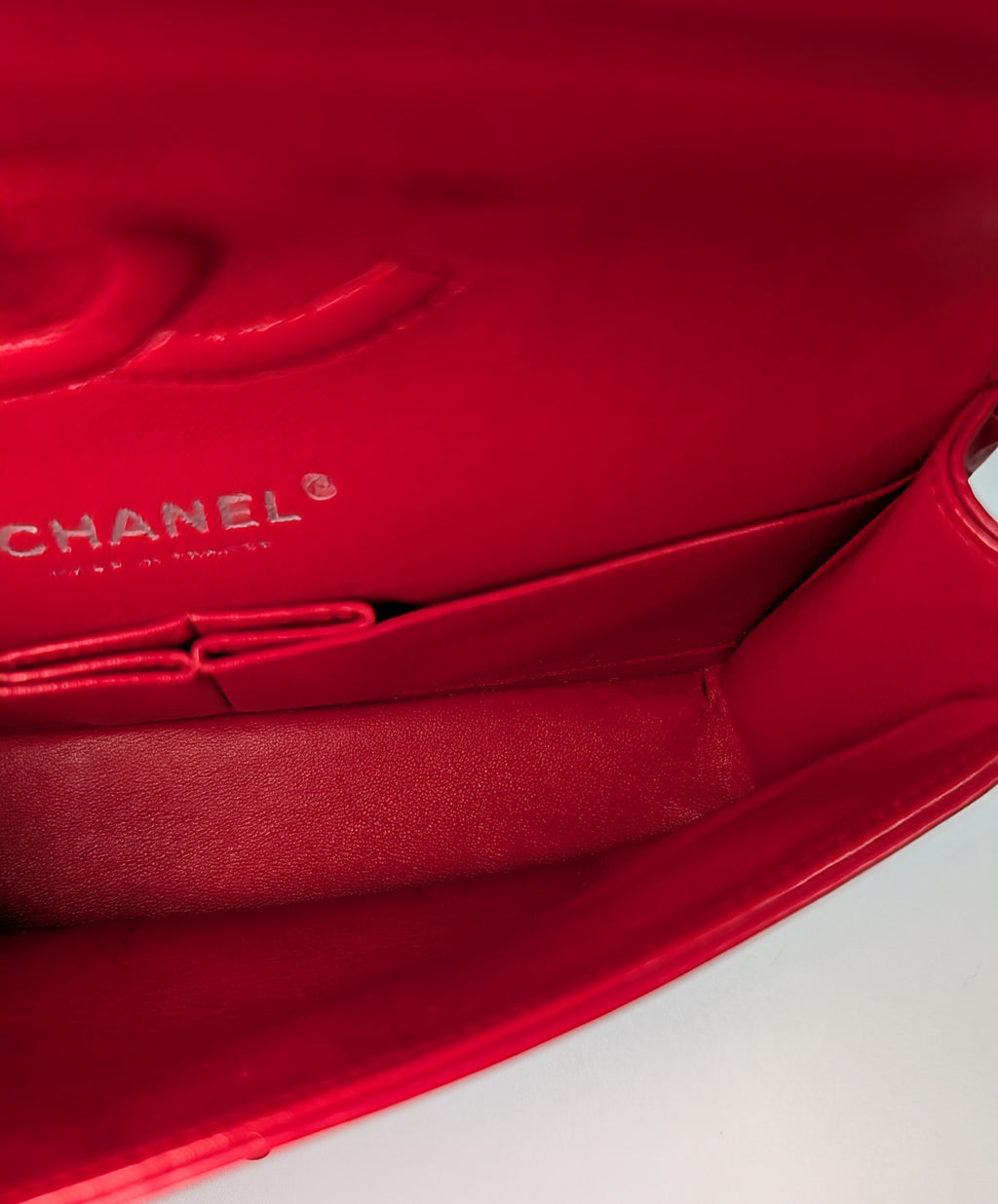 Chanel Rare Red 17b Classic Medium Quilted Lambskin Double Flap Bag