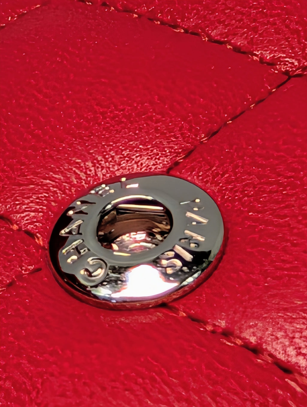 Chanel Rare Red 17b Classic Medium Quilted Lambskin Double Flap Bag