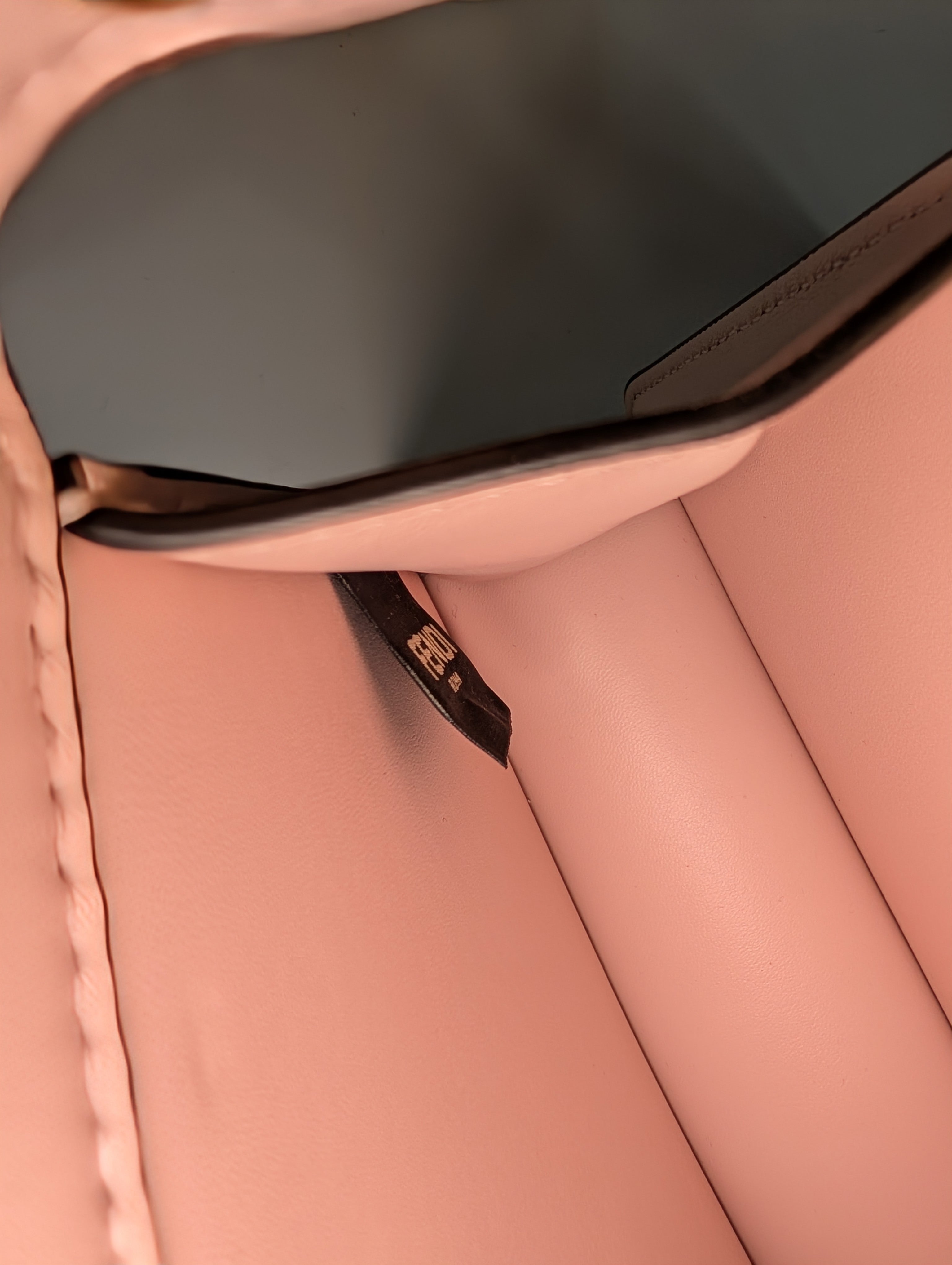 Fendi x Versace Light Pink Calfskin Peekaboo Mini Top Handle Bag