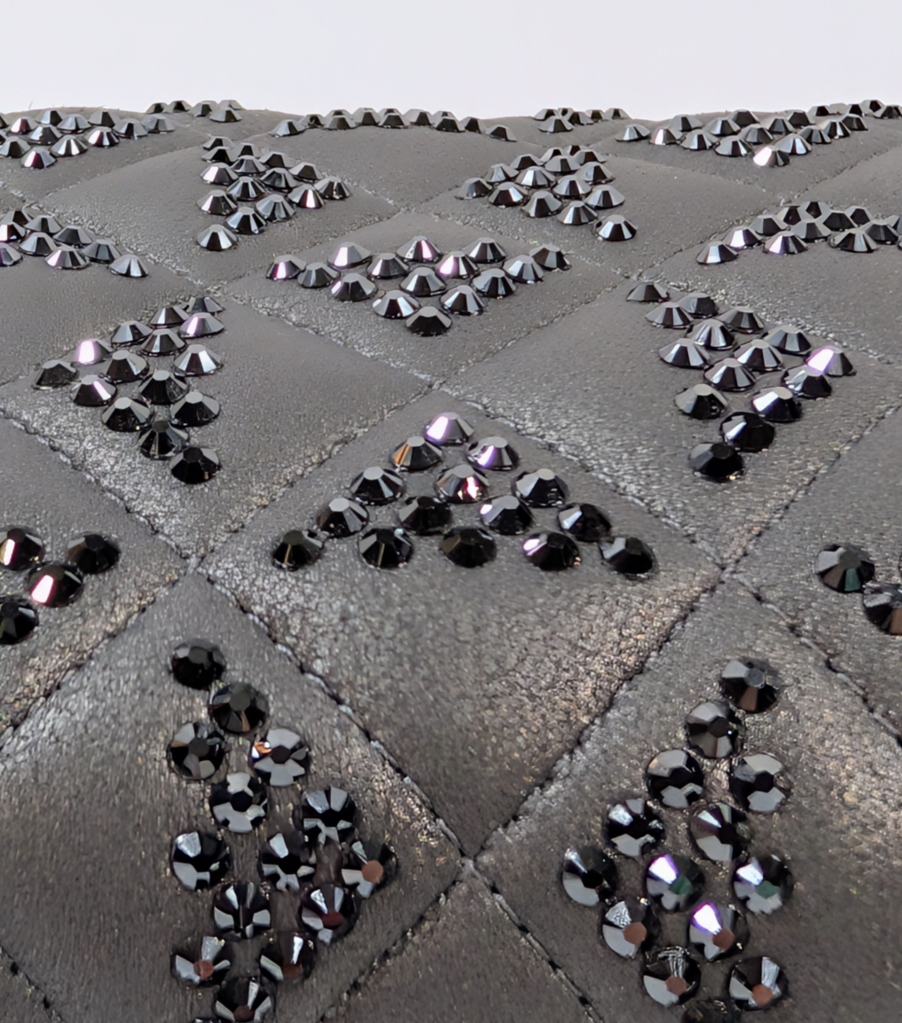 Chanel Gunmetal Iridescent Diamond-Quilted Clutch