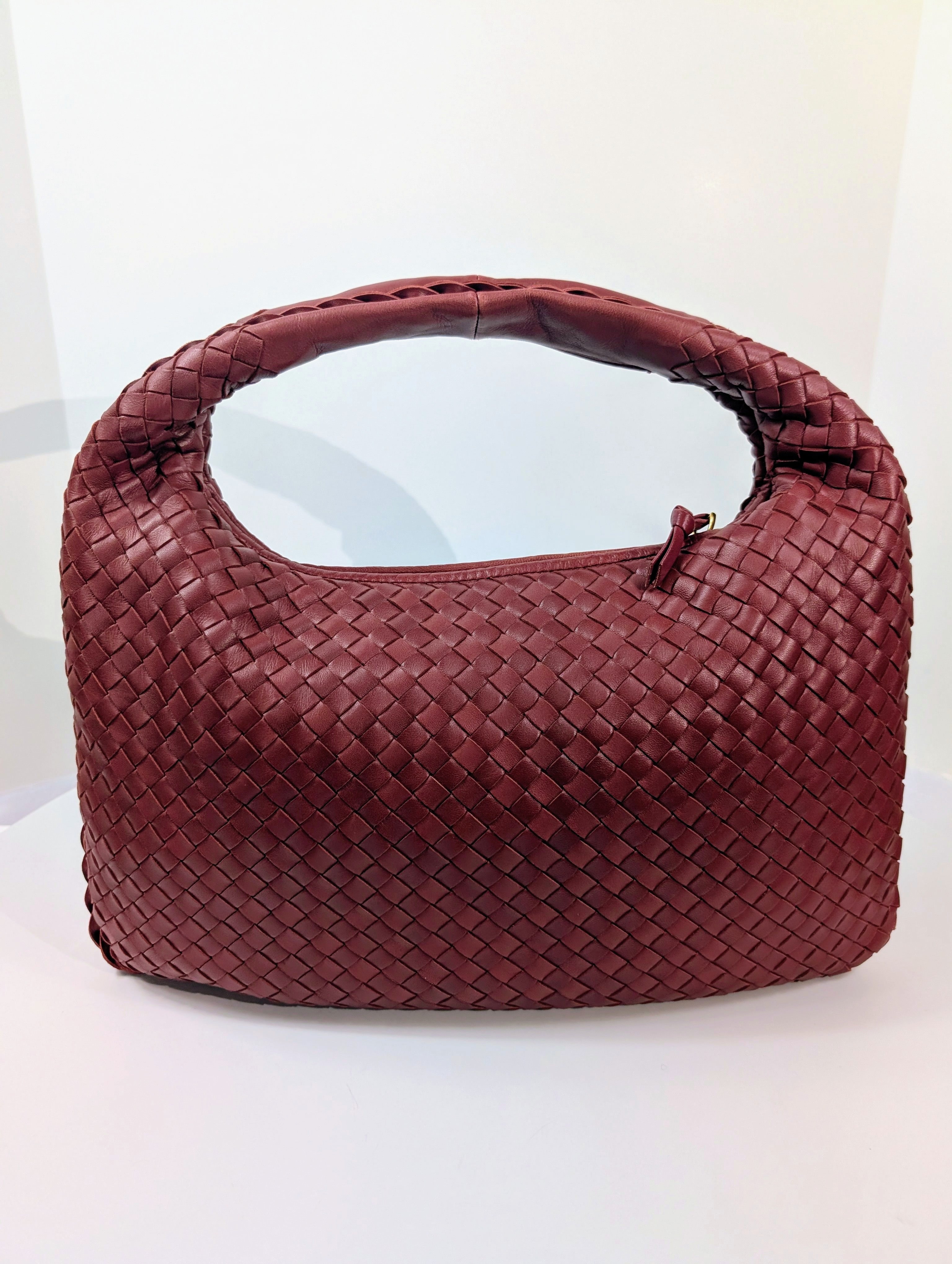 Bottega Veneta Red Napa Leather Hobo Campana Bag