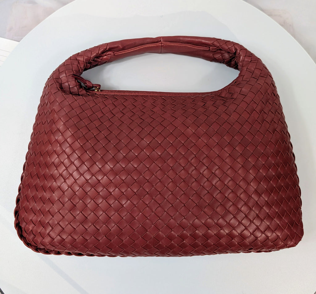 Bottega Veneta Red Napa Leather Hobo Campana Bag