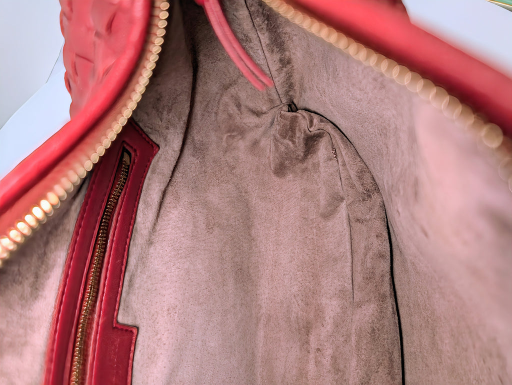 Bottega Veneta Red Napa Leather Hobo Campana Bag