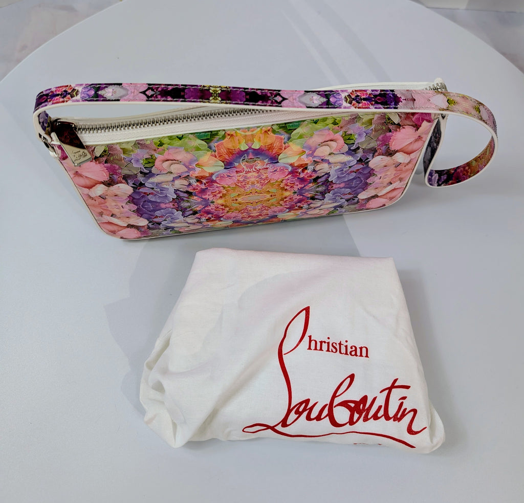 Christian Louboutin NWT Floral Kaleidoscope Naplak Leather Cabata Mini Pouch