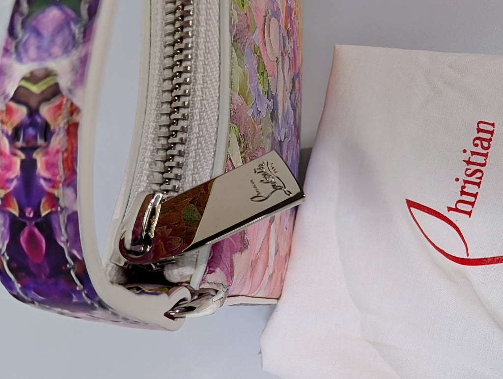 Christian Louboutin NWT Floral Kaleidoscope Naplak Leather Cabata Mini Pouch