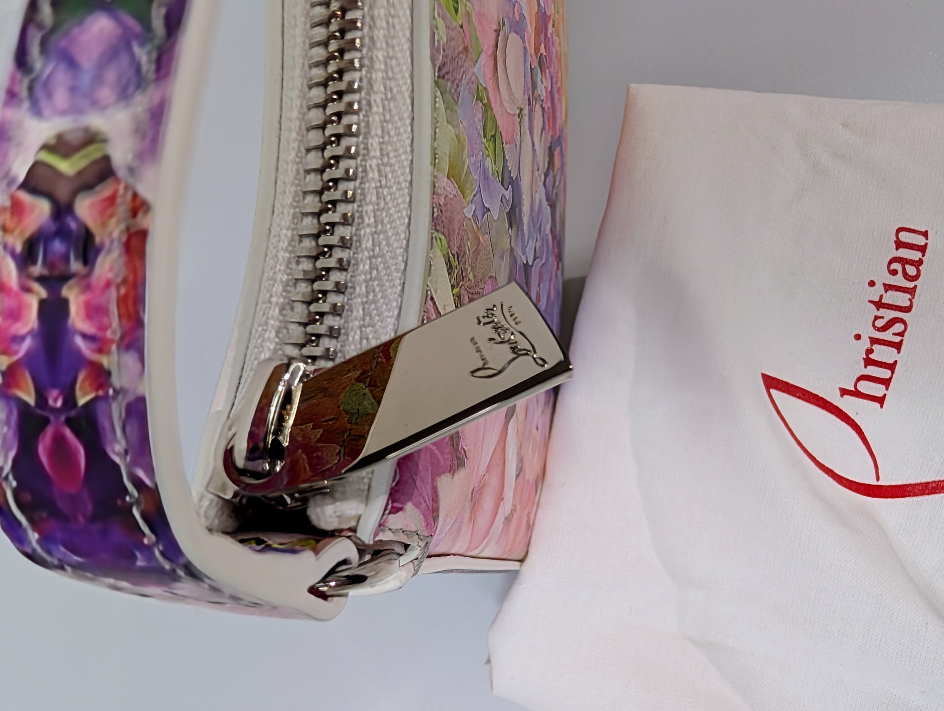 Christian Louboutin NWT Floral Kaleidoscope Naplak Leather Cabata Mini Pouch