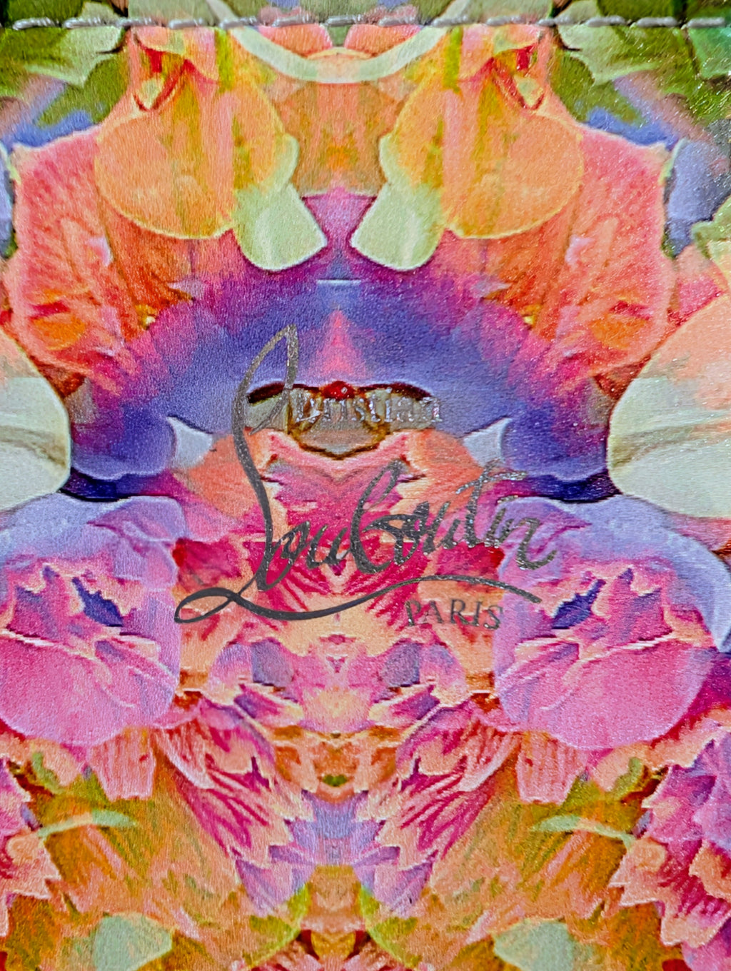 Christian Louboutin NWT Floral Kaleidoscope Naplak Leather Cabata Mini Pouch