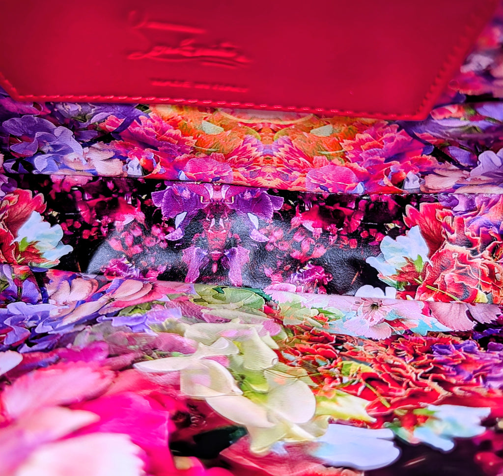 Christian Louboutin NWT Floral Kaleidoscope Naplak Leather Cabata Mini Pouch