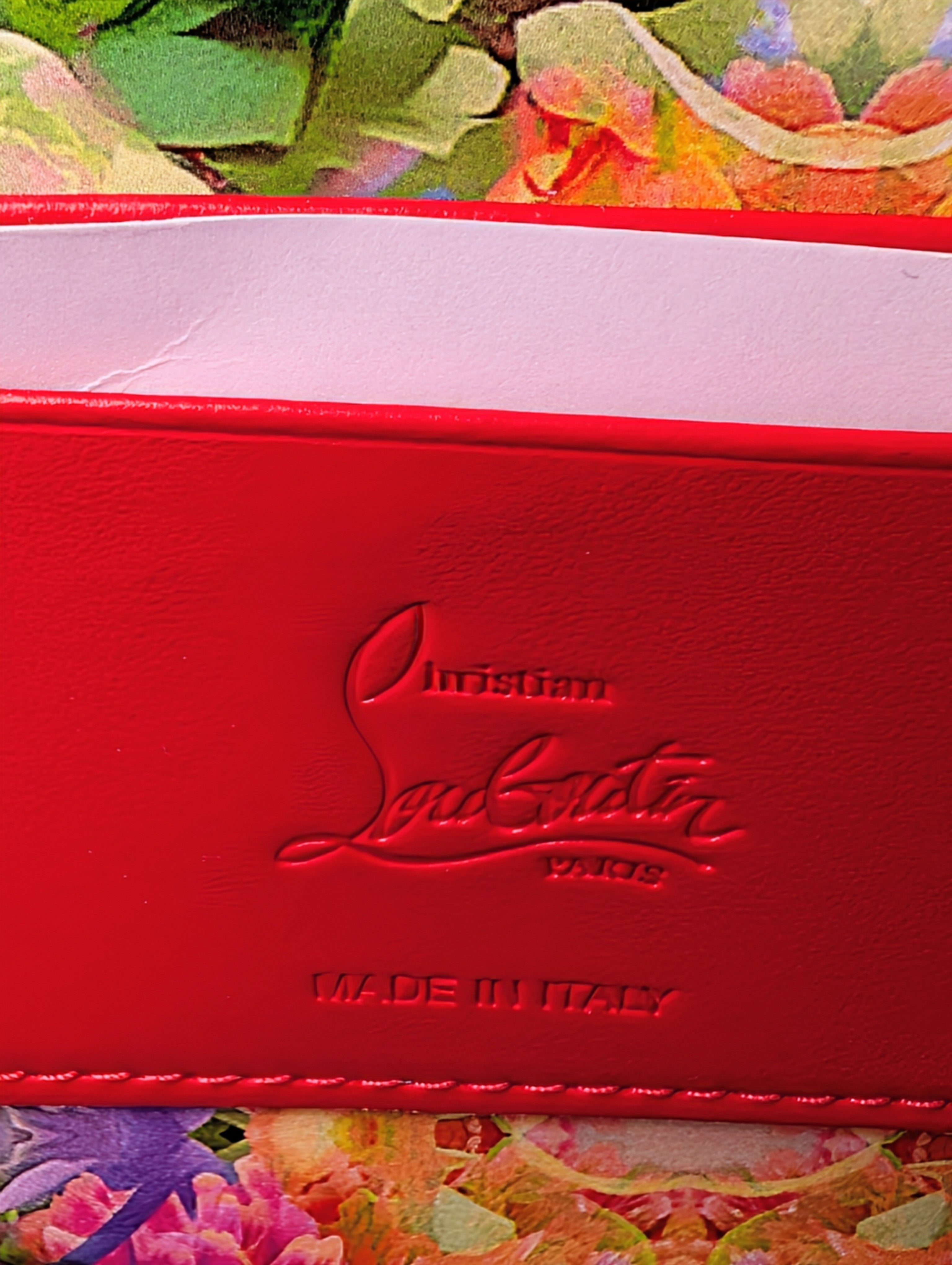 Christian Louboutin NWT Floral Kaleidoscope Naplak Leather Cabata Mini Pouch