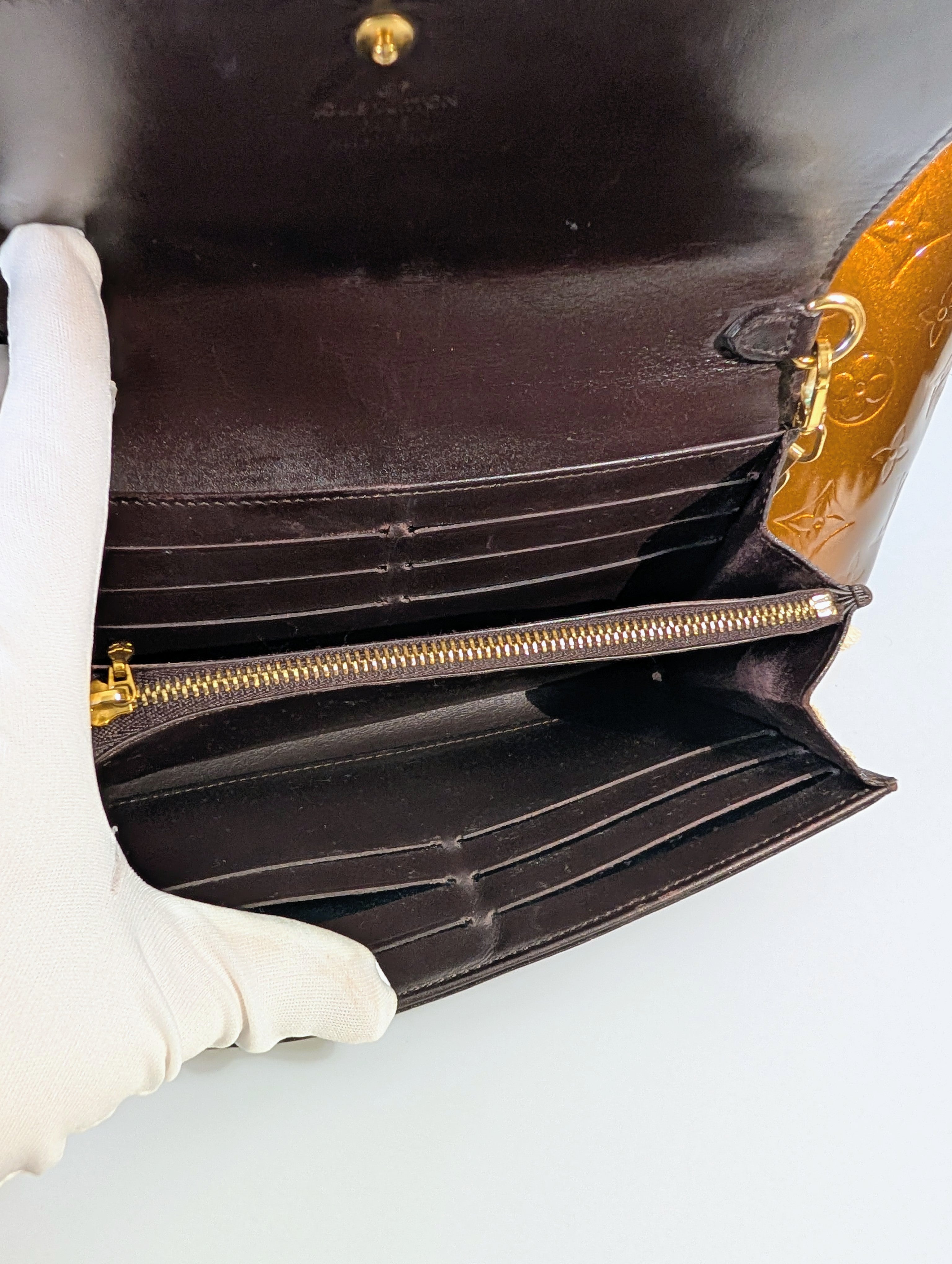 Louis Vuitton Houston Copper Monogram Vernis Leather Tote Bag and Matching LV Wallet