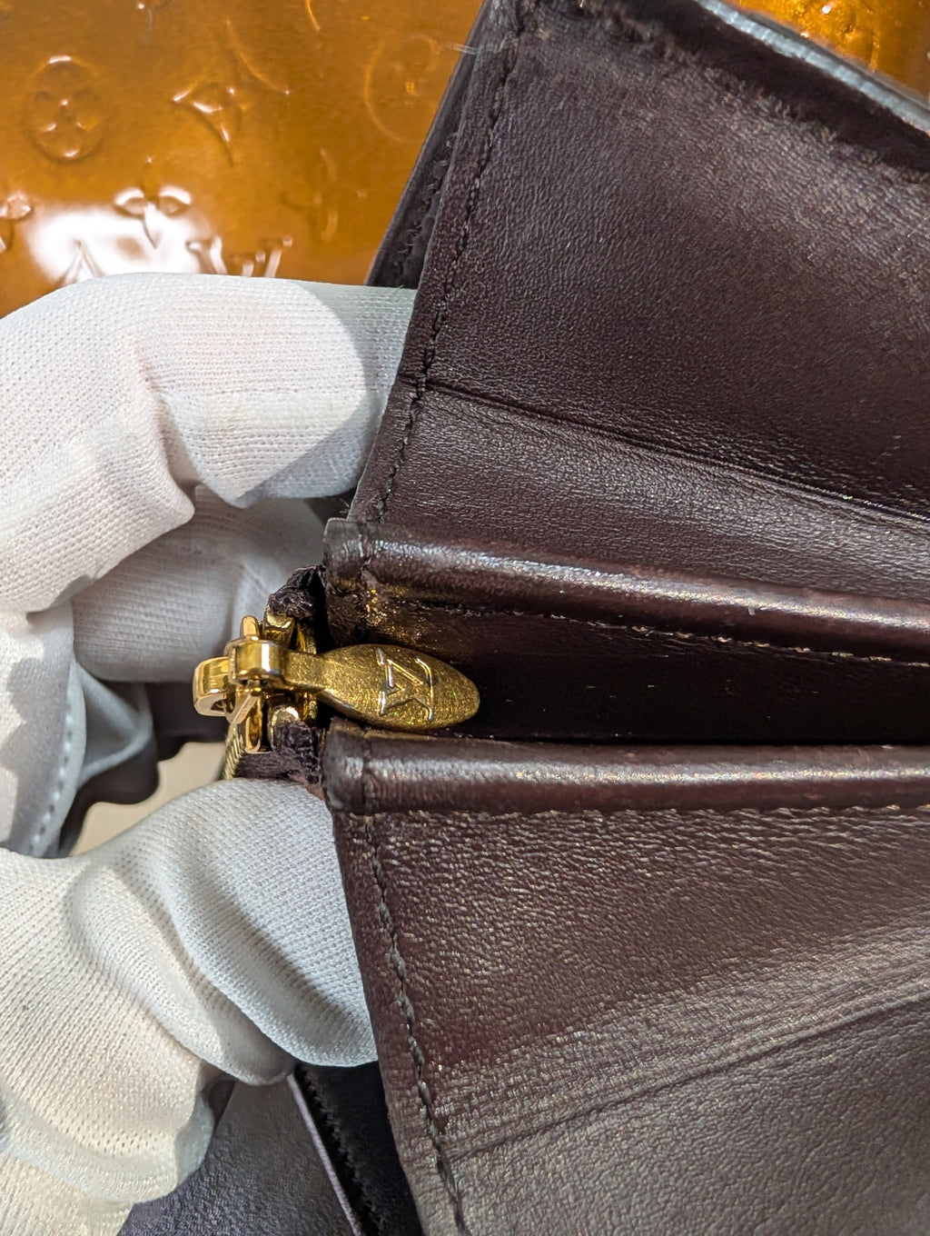 Louis Vuitton Houston Copper Monogram Vernis Leather Tote Bag and Matching LV Wallet