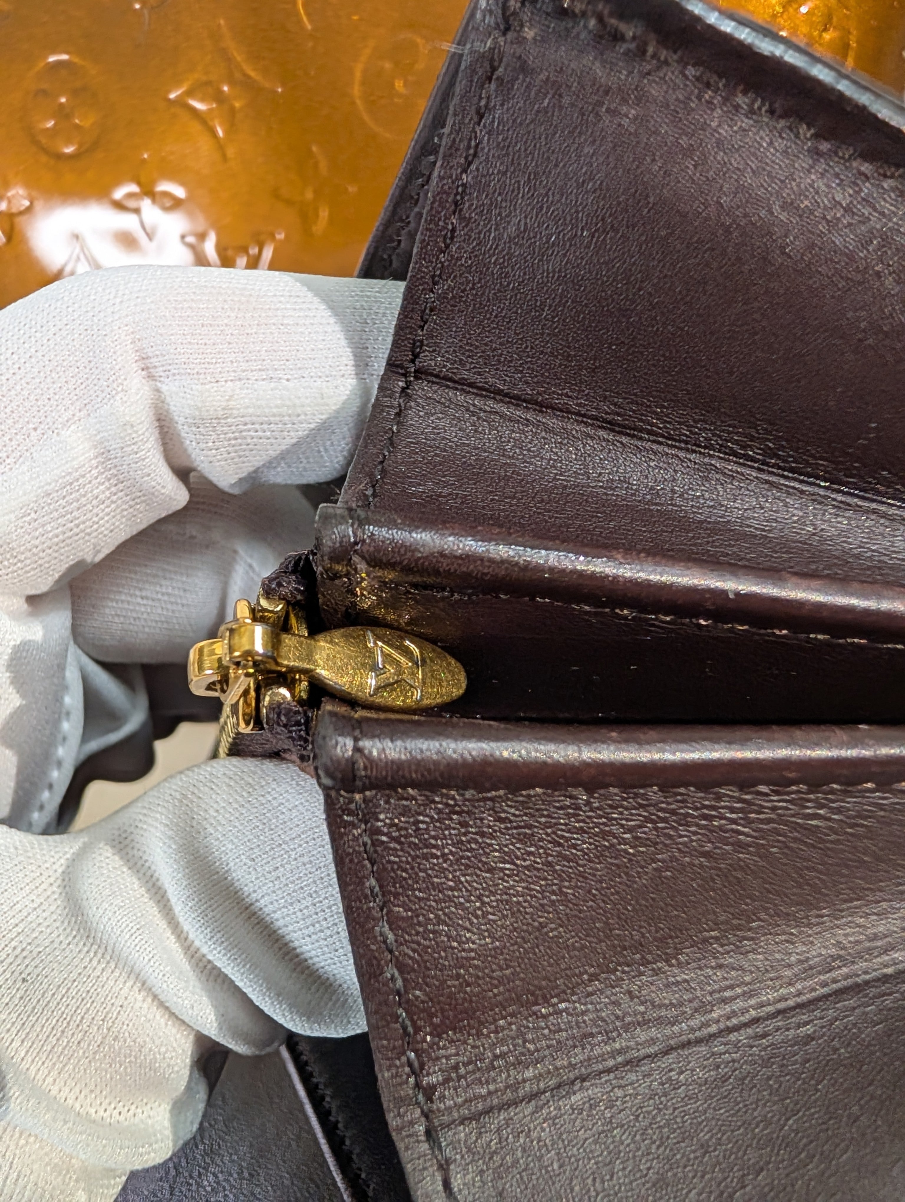 Louis Vuitton Houston Copper Monogram Vernis Leather Tote Bag and Matching LV Wallet