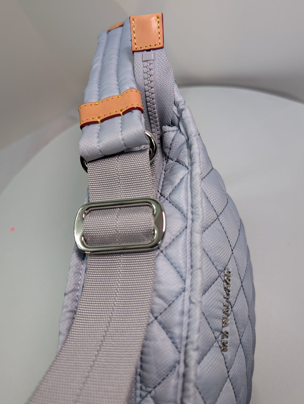 SOLD: MZ Wallace Blue Quilted Ombre Nylon Crossbody Bag