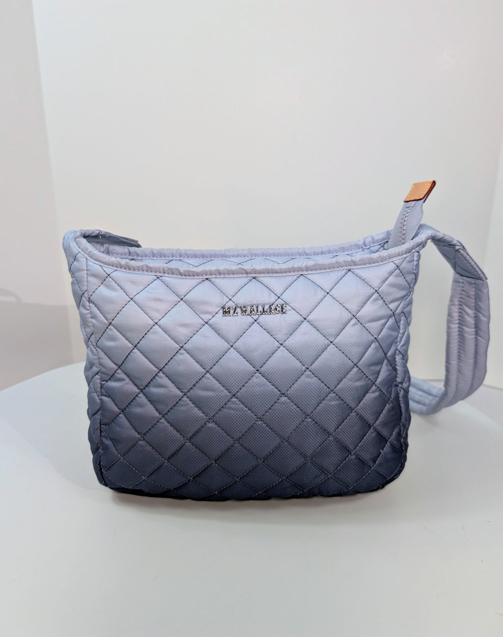 SOLD: MZ Wallace Blue Quilted Ombre Nylon Crossbody Bag