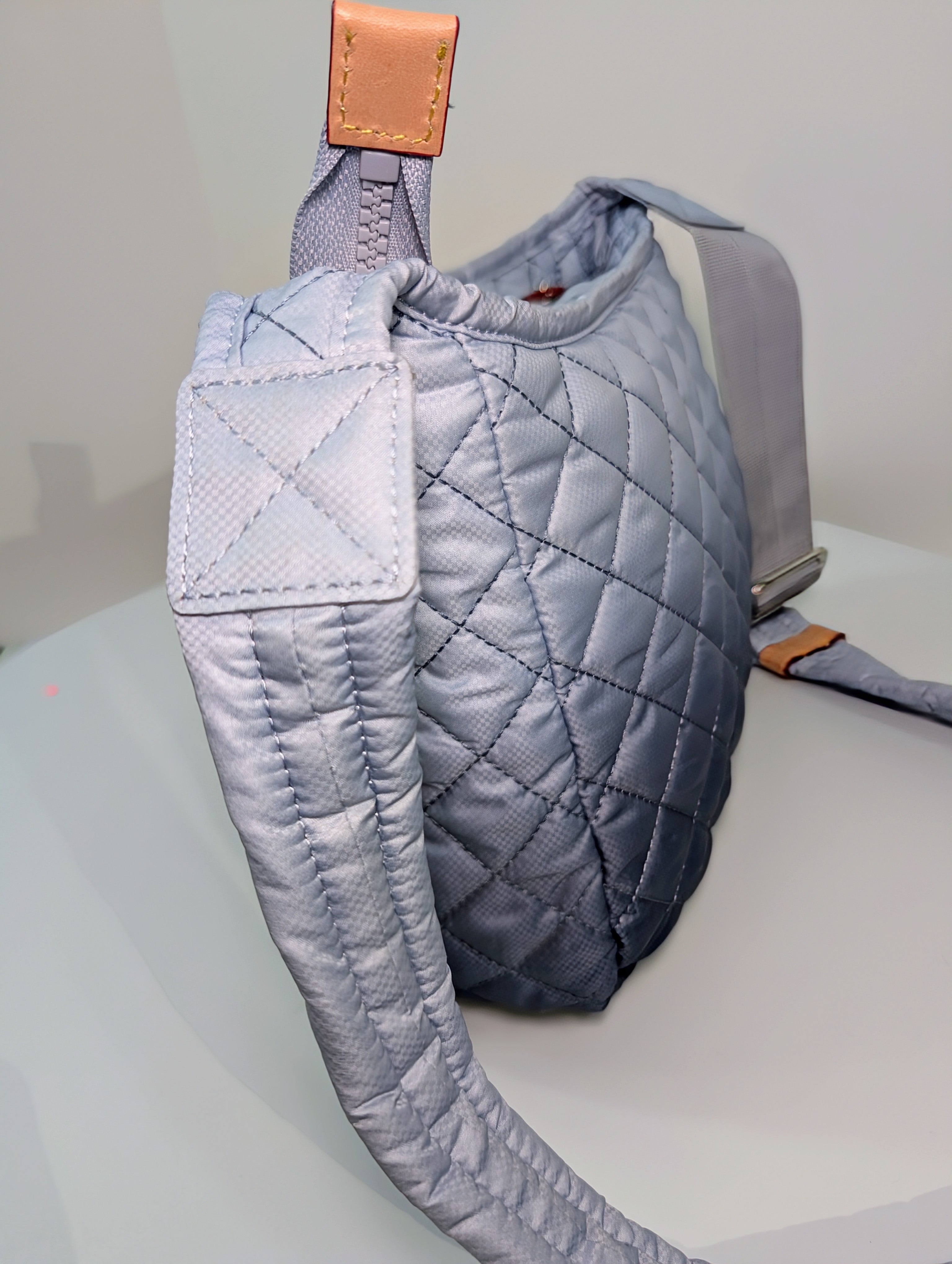 SOLD: MZ Wallace Blue Quilted Ombre Nylon Crossbody Bag