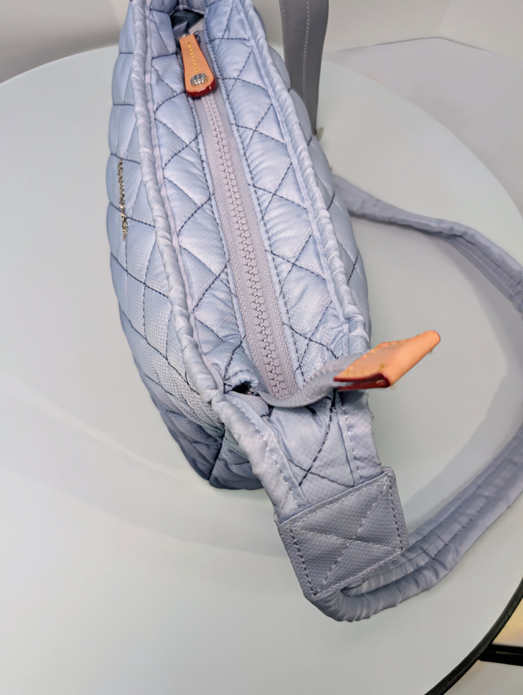 SOLD: MZ Wallace Blue Quilted Ombre Nylon Crossbody Bag