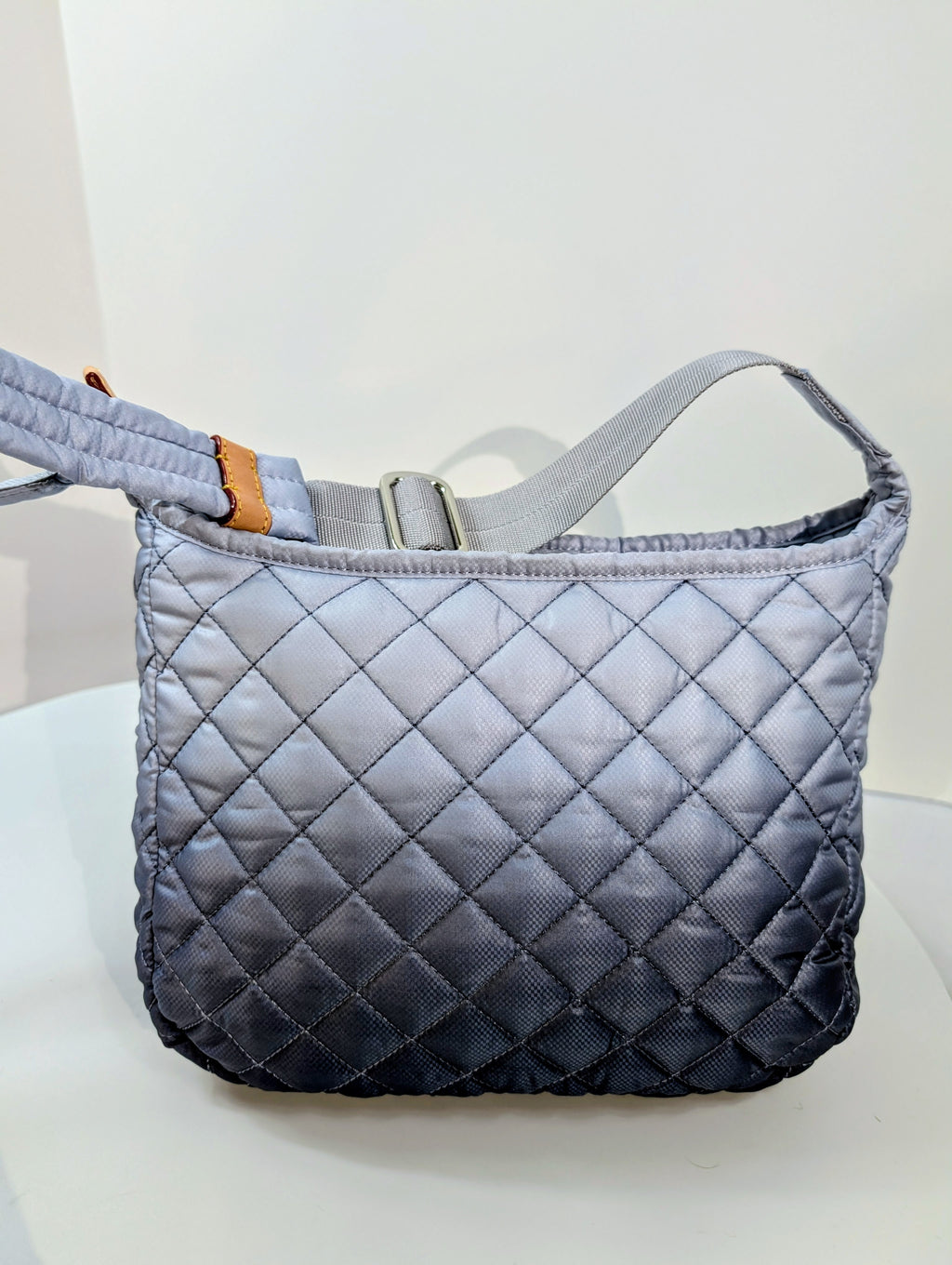 SOLD: MZ Wallace Blue Quilted Ombre Nylon Crossbody Bag