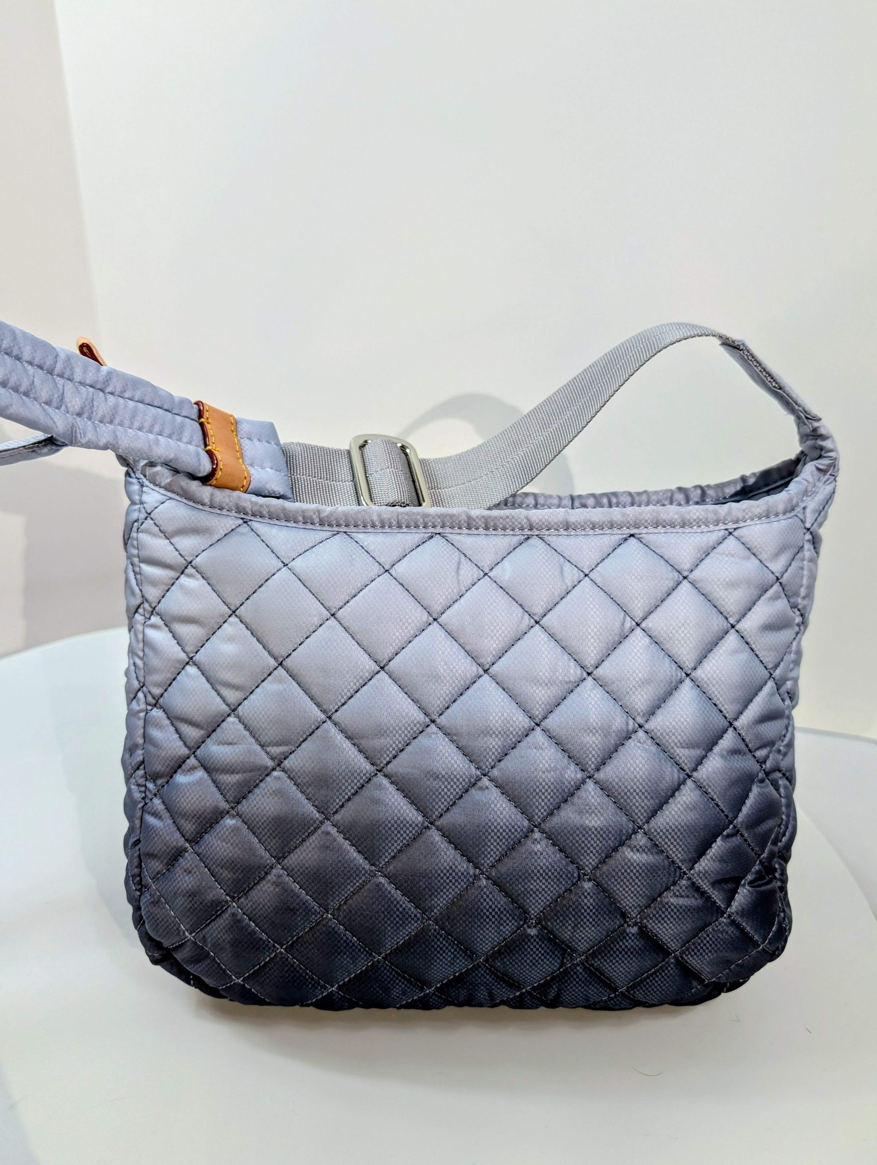 SOLD: MZ Wallace Blue Quilted Ombre Nylon Crossbody Bag