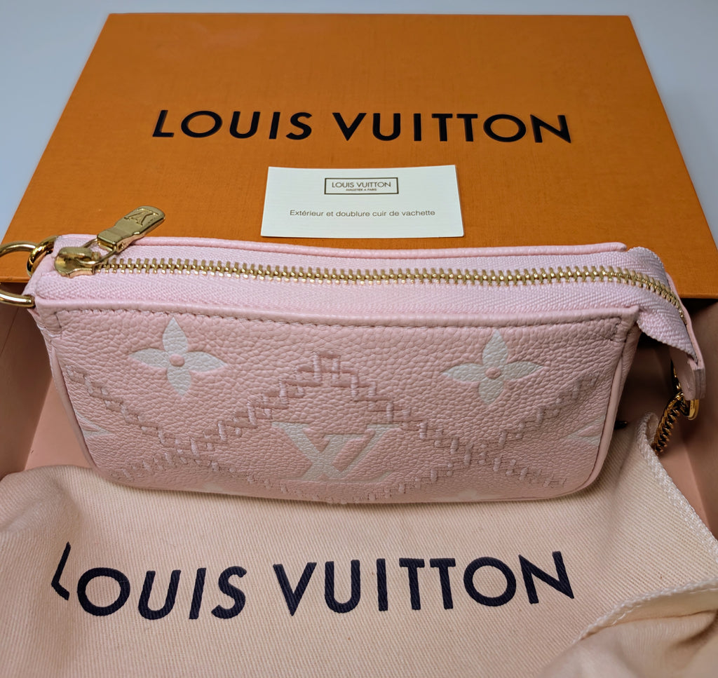 Louis Vuitton Pink Monogram Empreinte Mini Pochette Accessories Bag