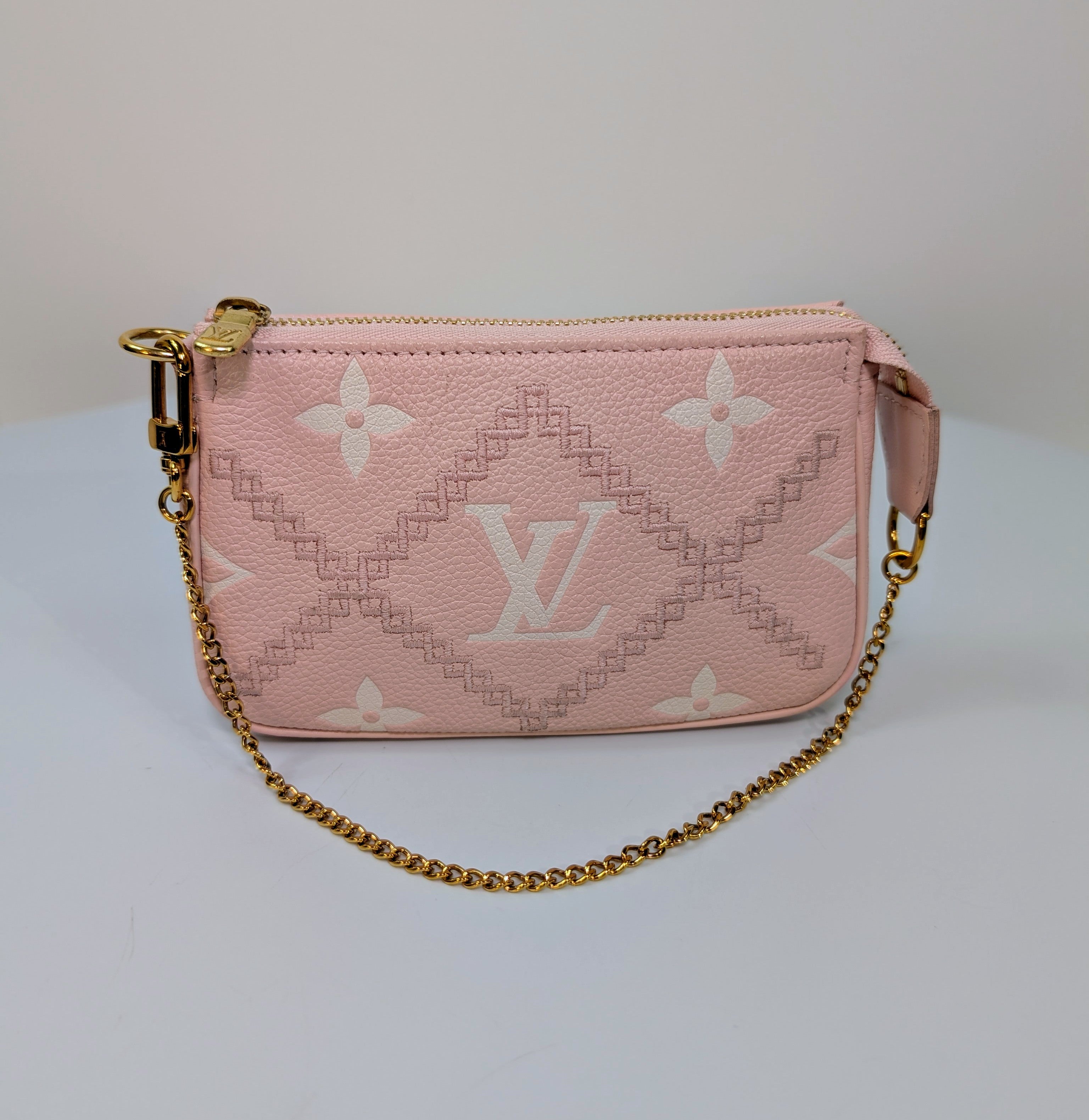 Louis Vuitton Pink Monogram Empreinte Mini Pochette Accessories Bag