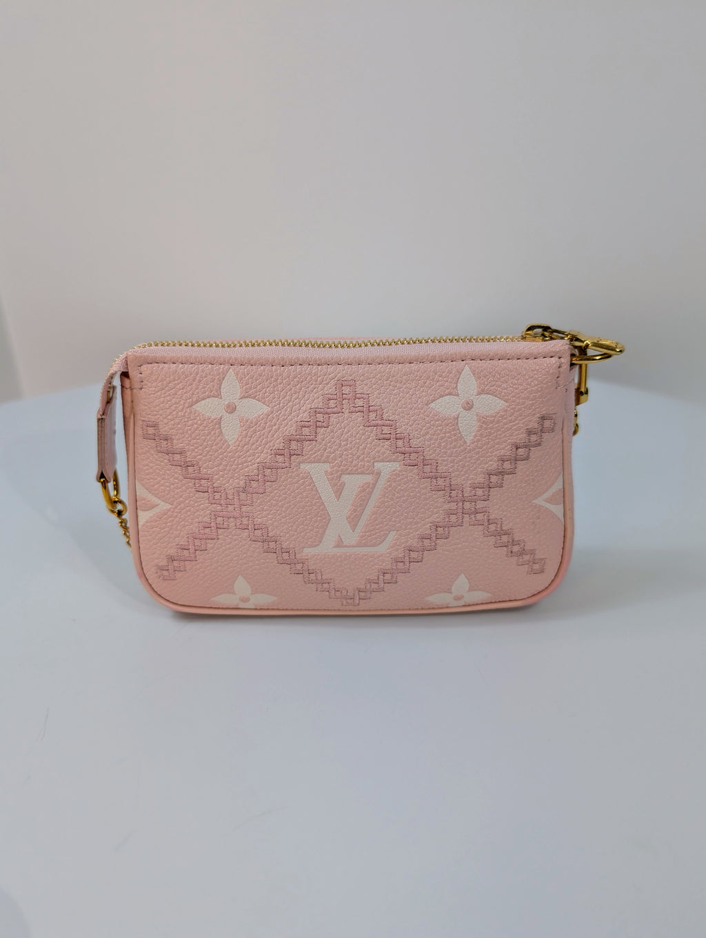 Louis Vuitton Pink Monogram Empreinte Mini Pochette Accessories Bag