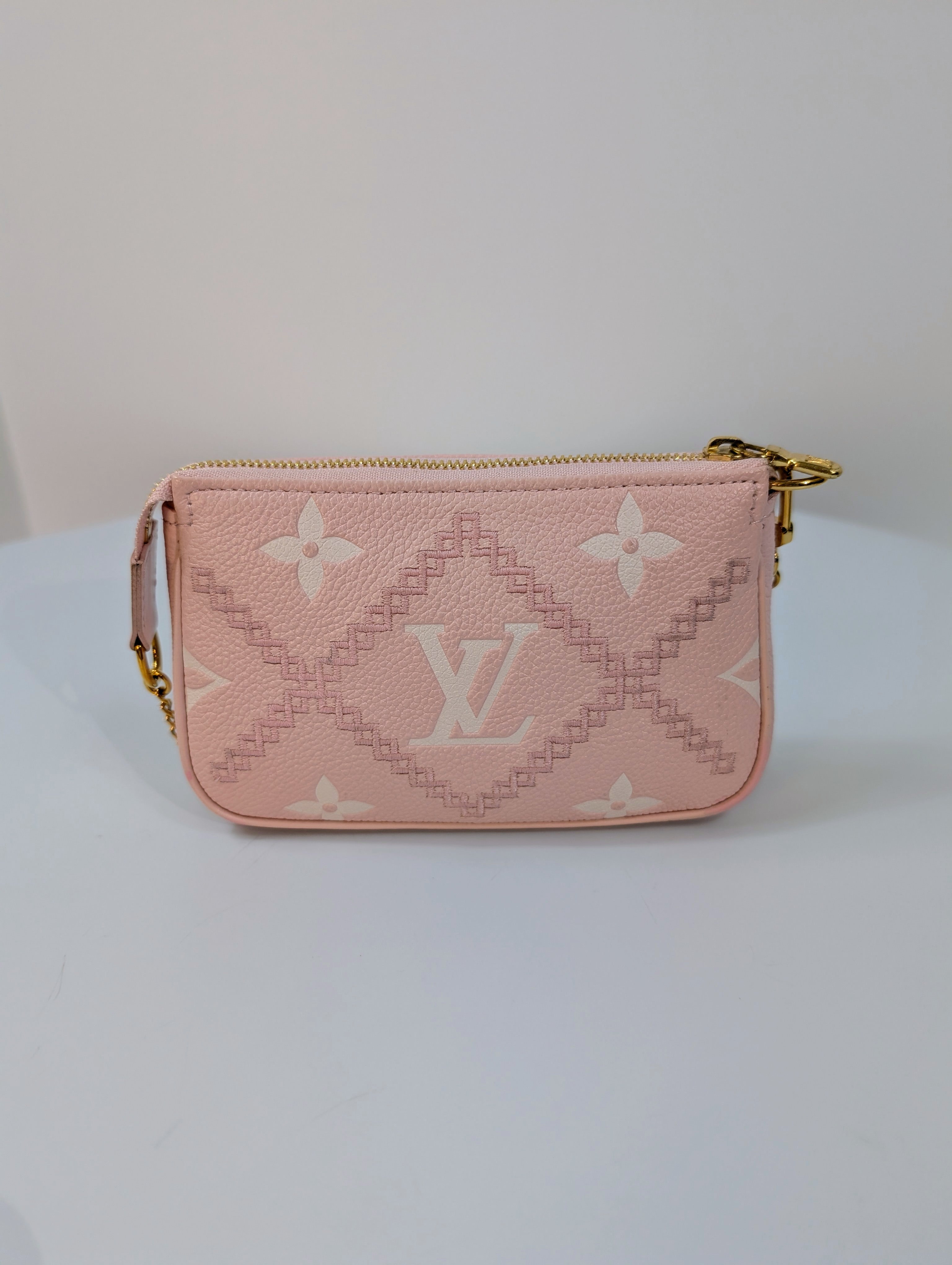 Louis Vuitton Pink Monogram Empreinte Mini Pochette Accessories Bag