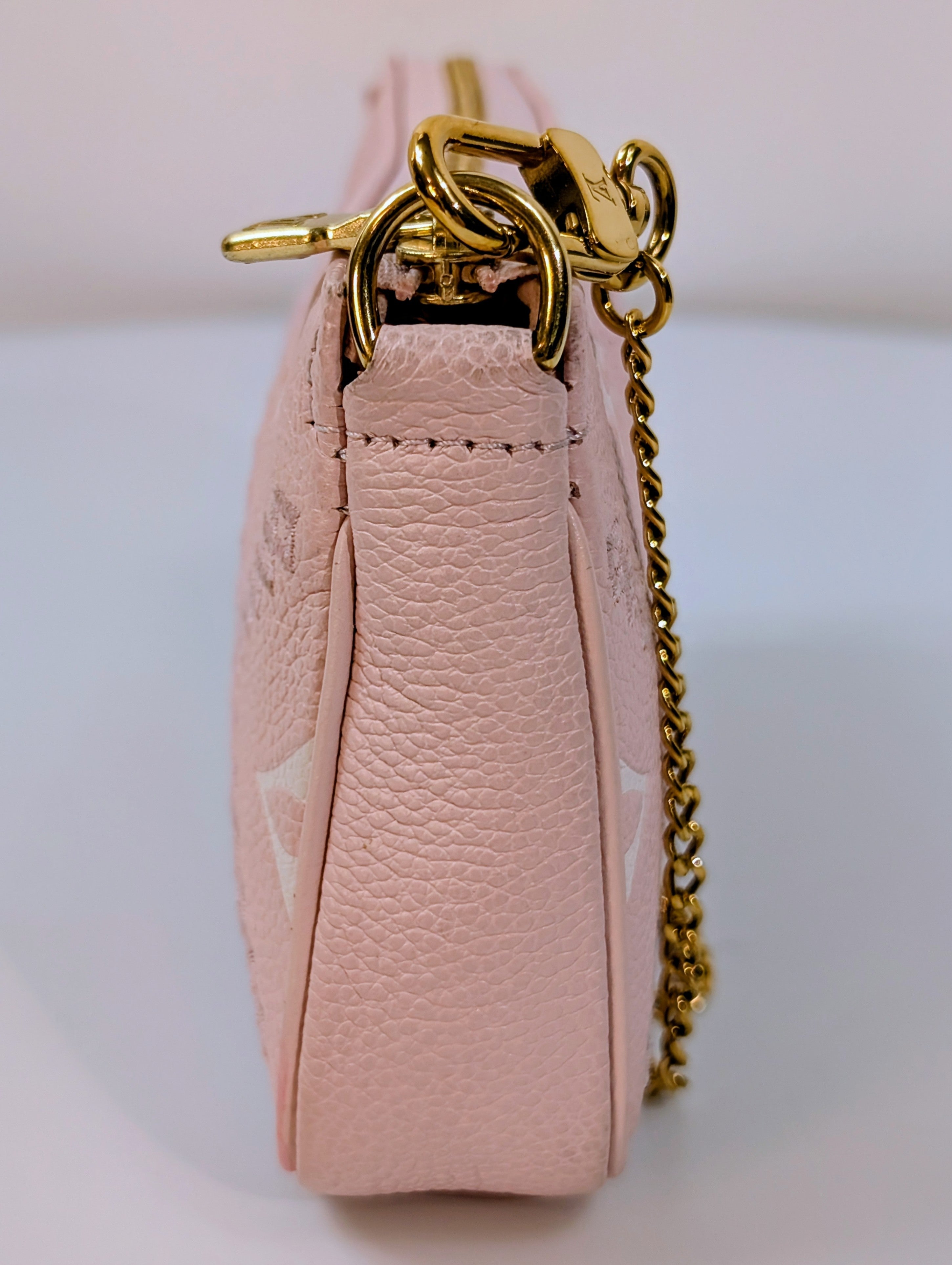 Louis Vuitton Pink Monogram Empreinte Mini Pochette Accessories Bag