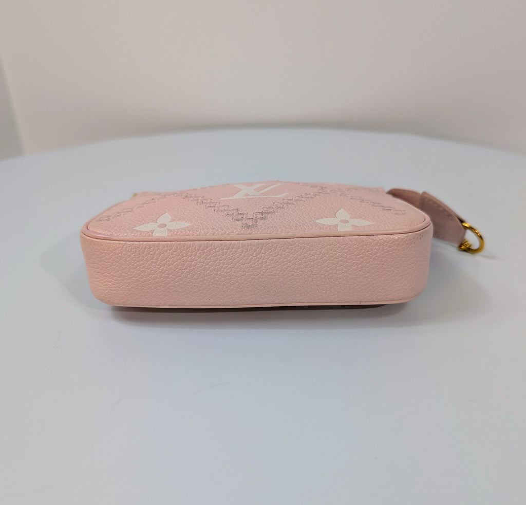 Louis Vuitton Pink Monogram Empreinte Mini Pochette Accessories Bag