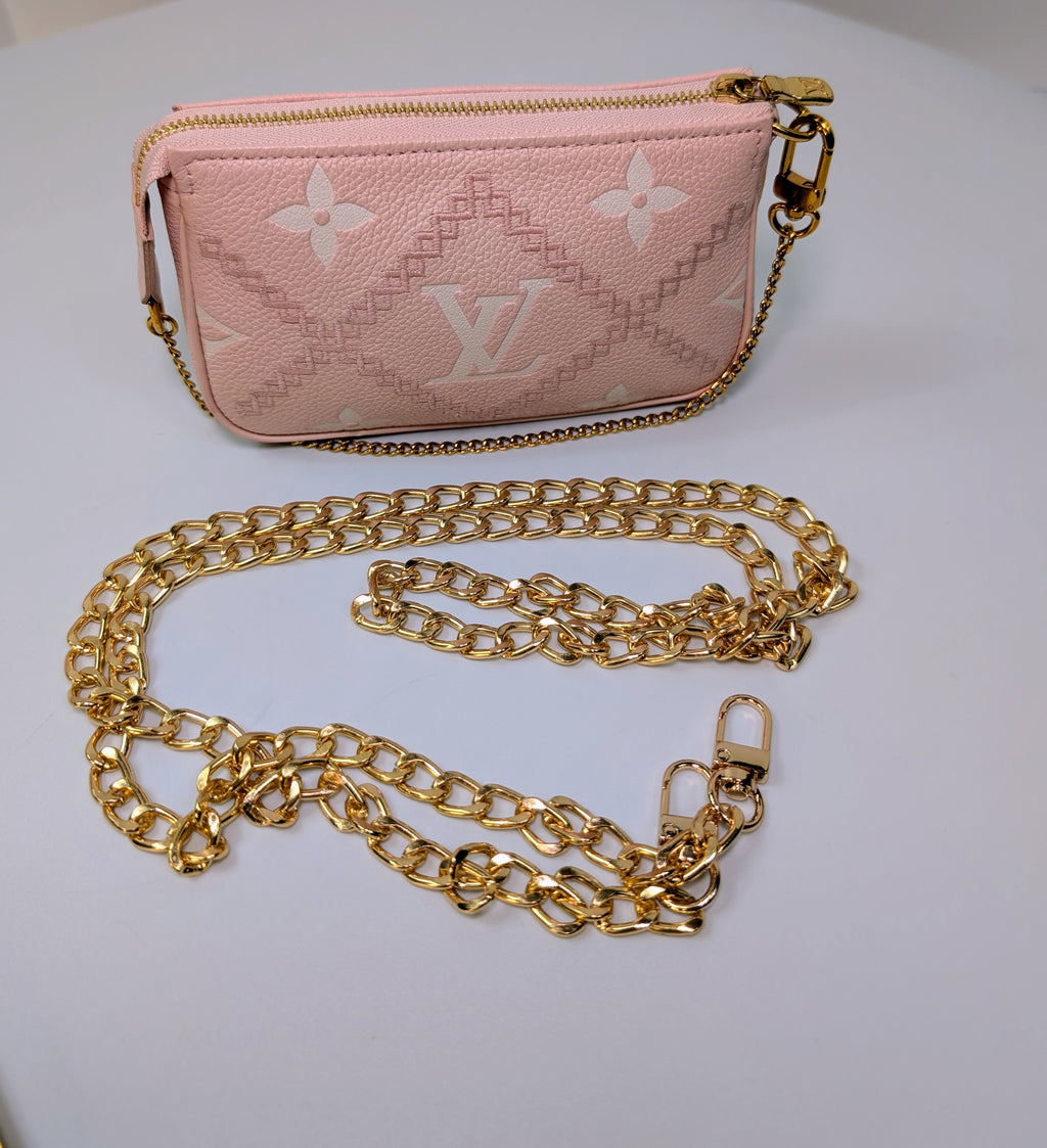 Louis Vuitton Pink Monogram Empreinte Mini Pochette Accessories Bag