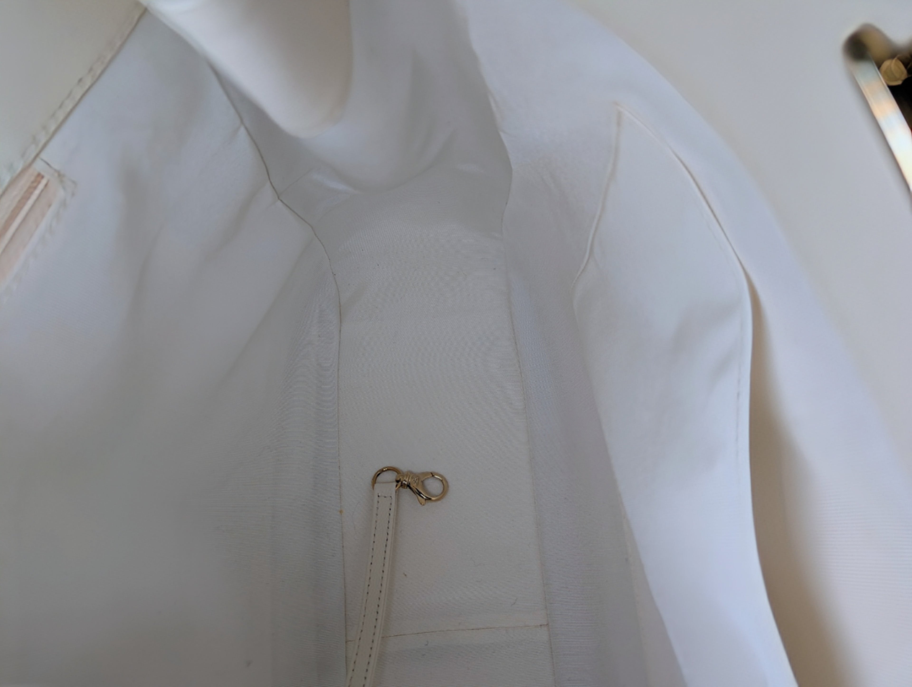 Chanel White Classic Shopping Tote (GST successor) Turnlock Bag