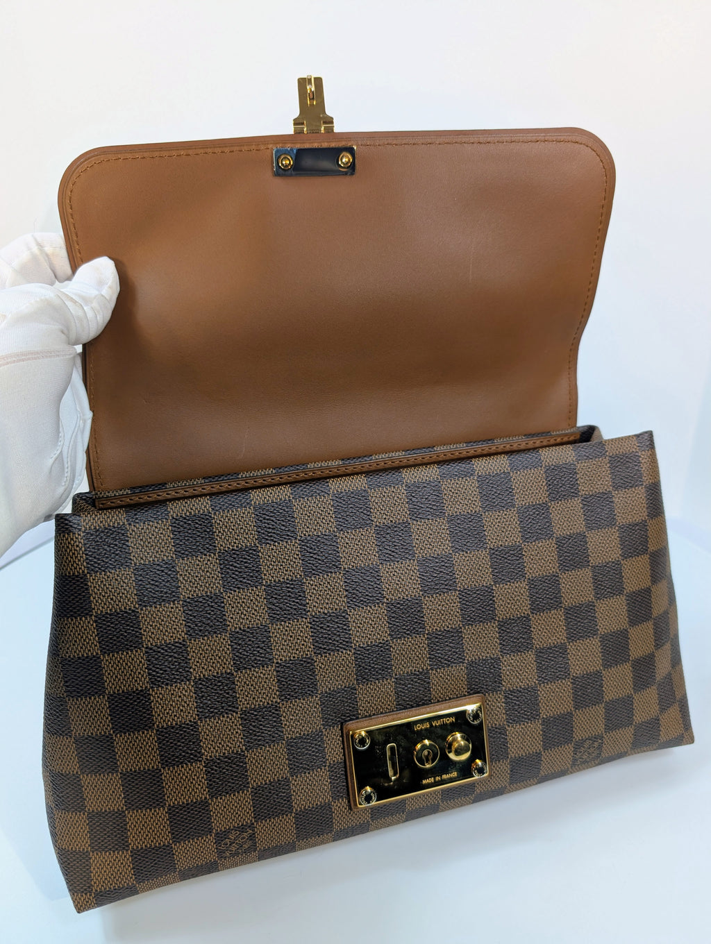 Louis Vuitton Brown Damier Ebene Canvas Pallas Clutch