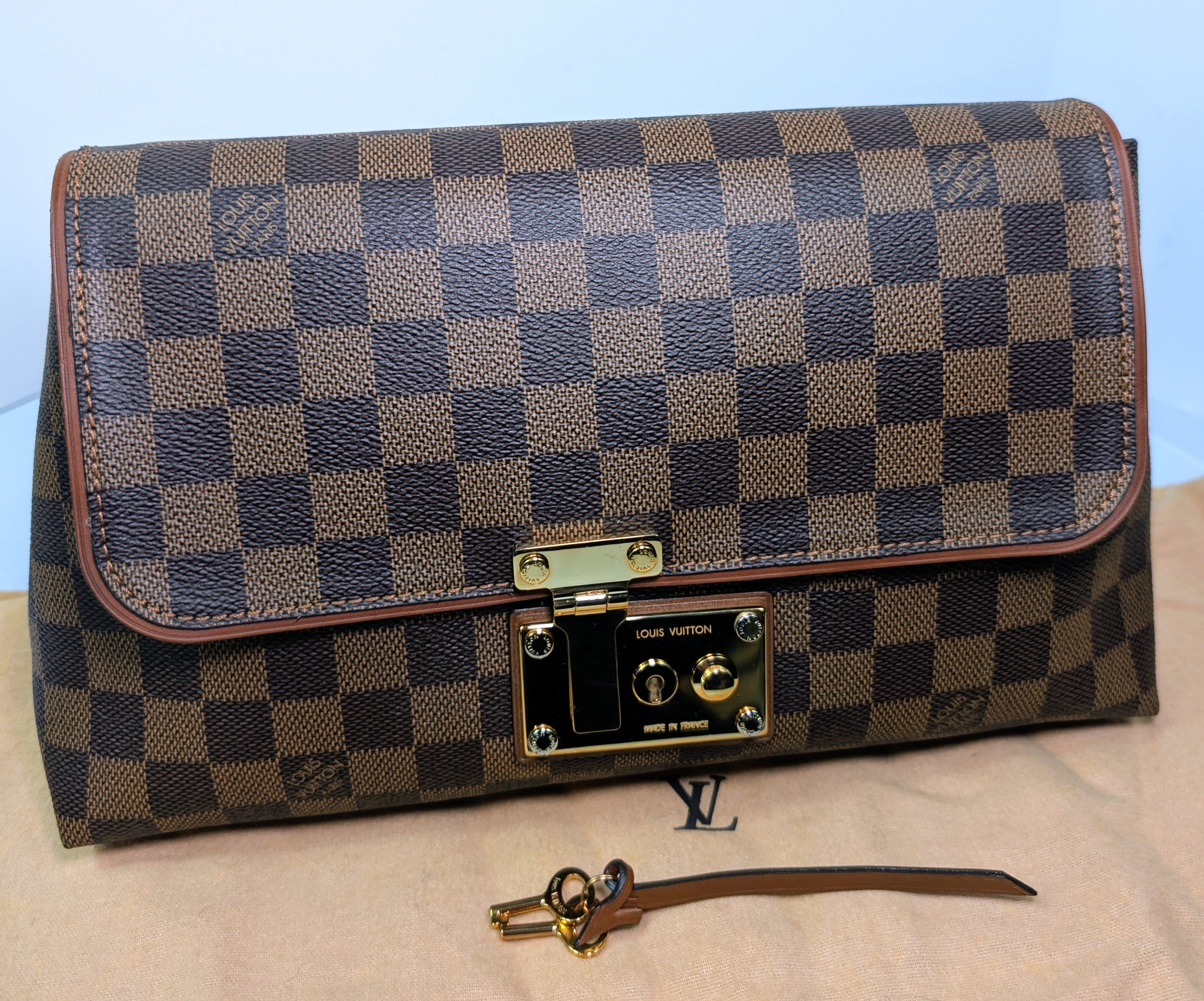 Louis Vuitton Brown Damier Ebene Canvas Pallas Clutch