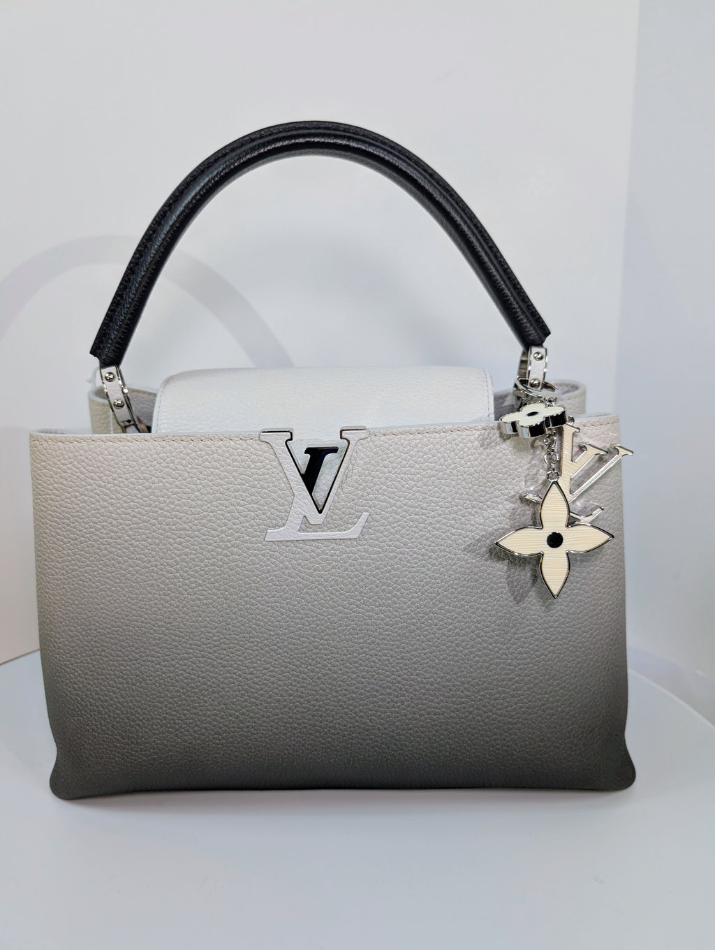 Louis Vuitton Light Grey Degrade Taurillon Leather Capucines PM Bag