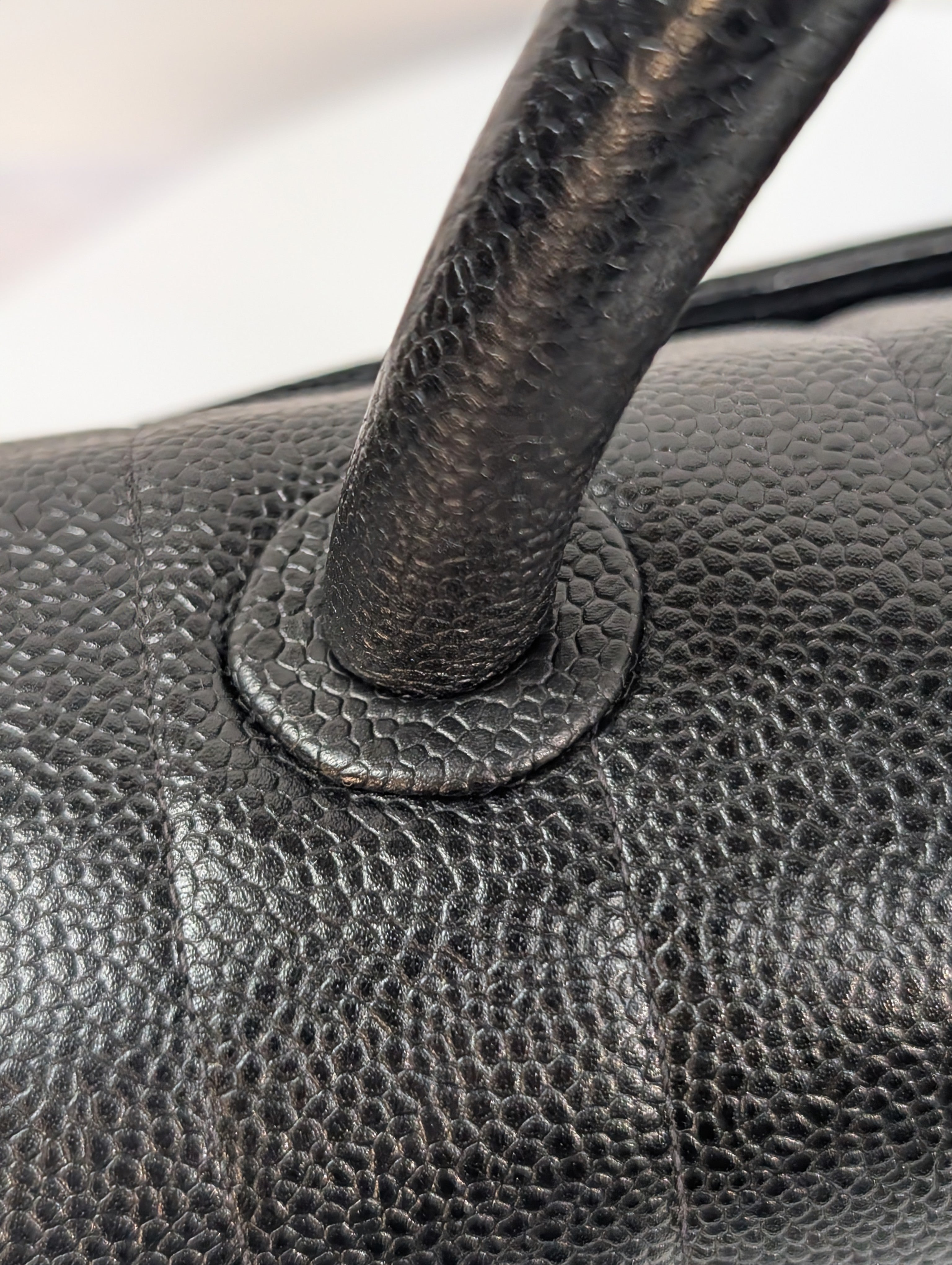 Chanel Vintage Black Caviar Mademoiselle Kelly Top Handle Flap Bag