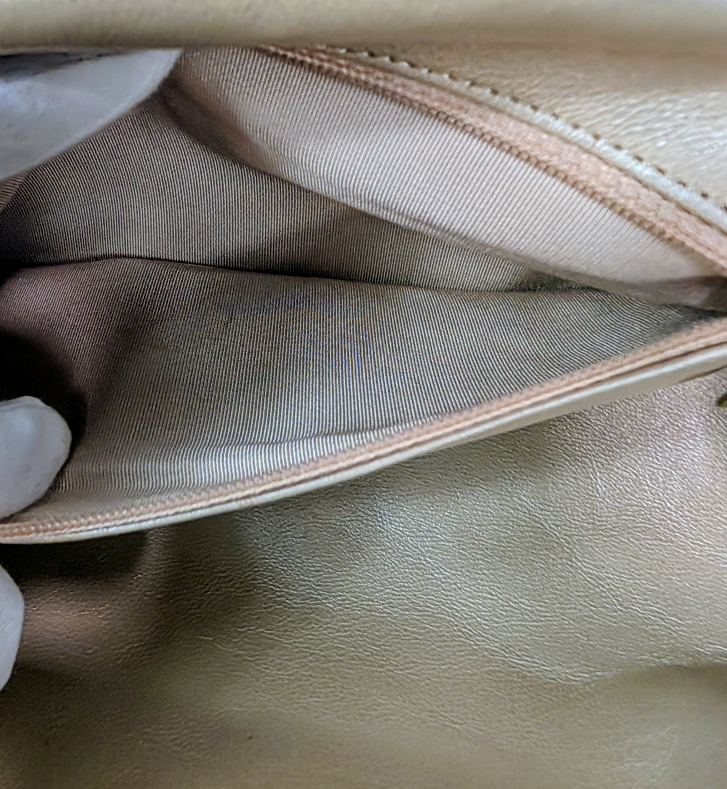 Chanel Pearlescent Gold Half Moon Quilted Lambskin Kisslock Clutch