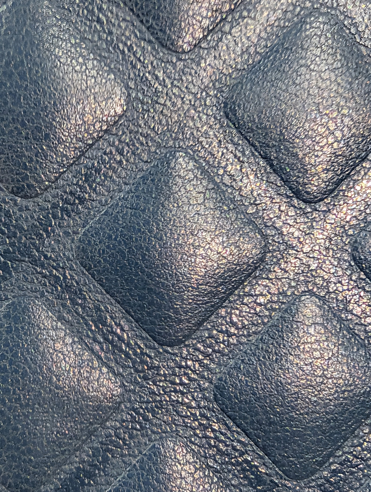 Chanel Slate Blue Embossed CC Diamond-Quilted Calfskin Wallet on Chain (WOC)