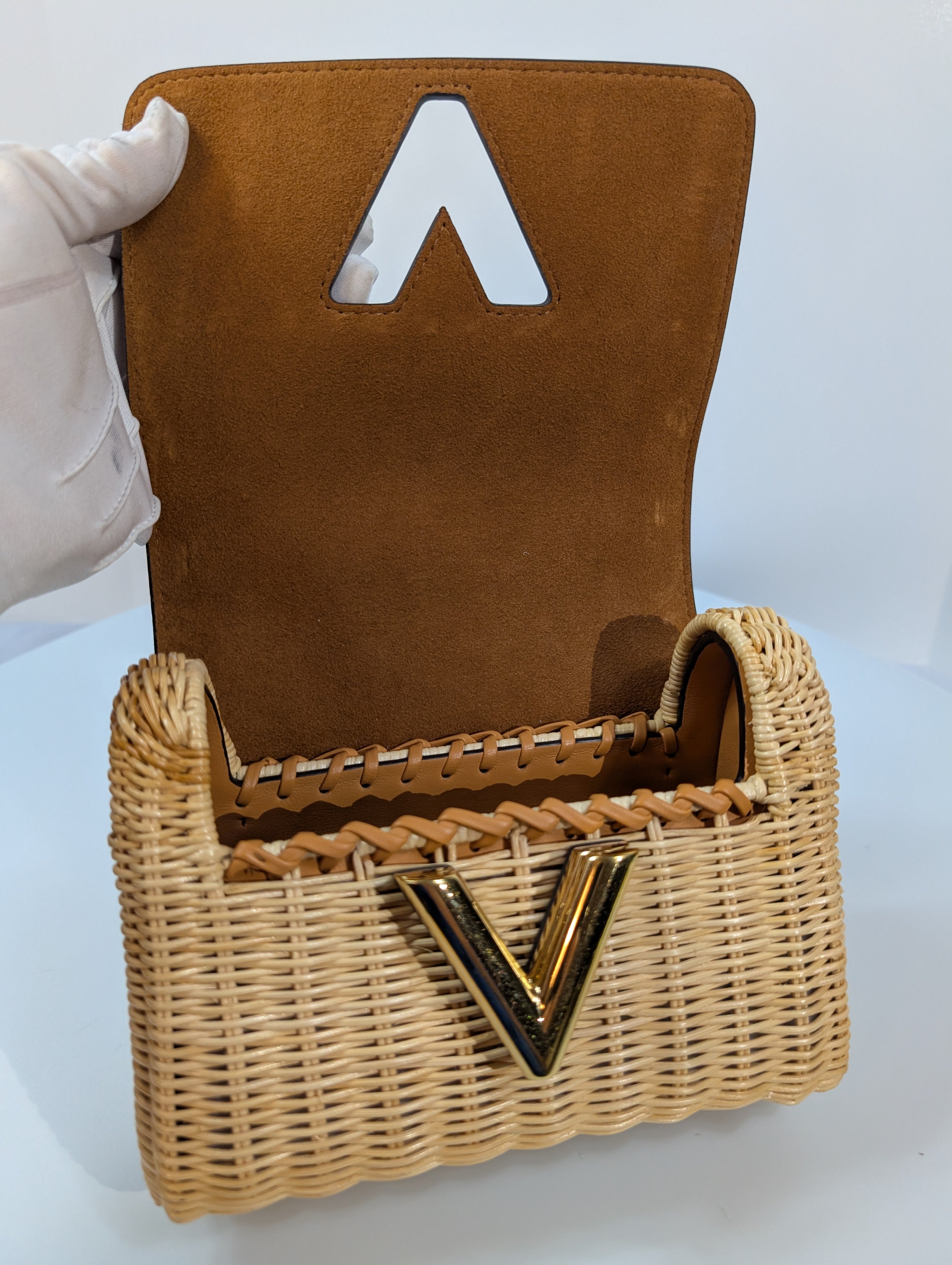 Louis Vuitton Damier Wicker Rattan Monogram Canvas Twist PM Shoulder Bag