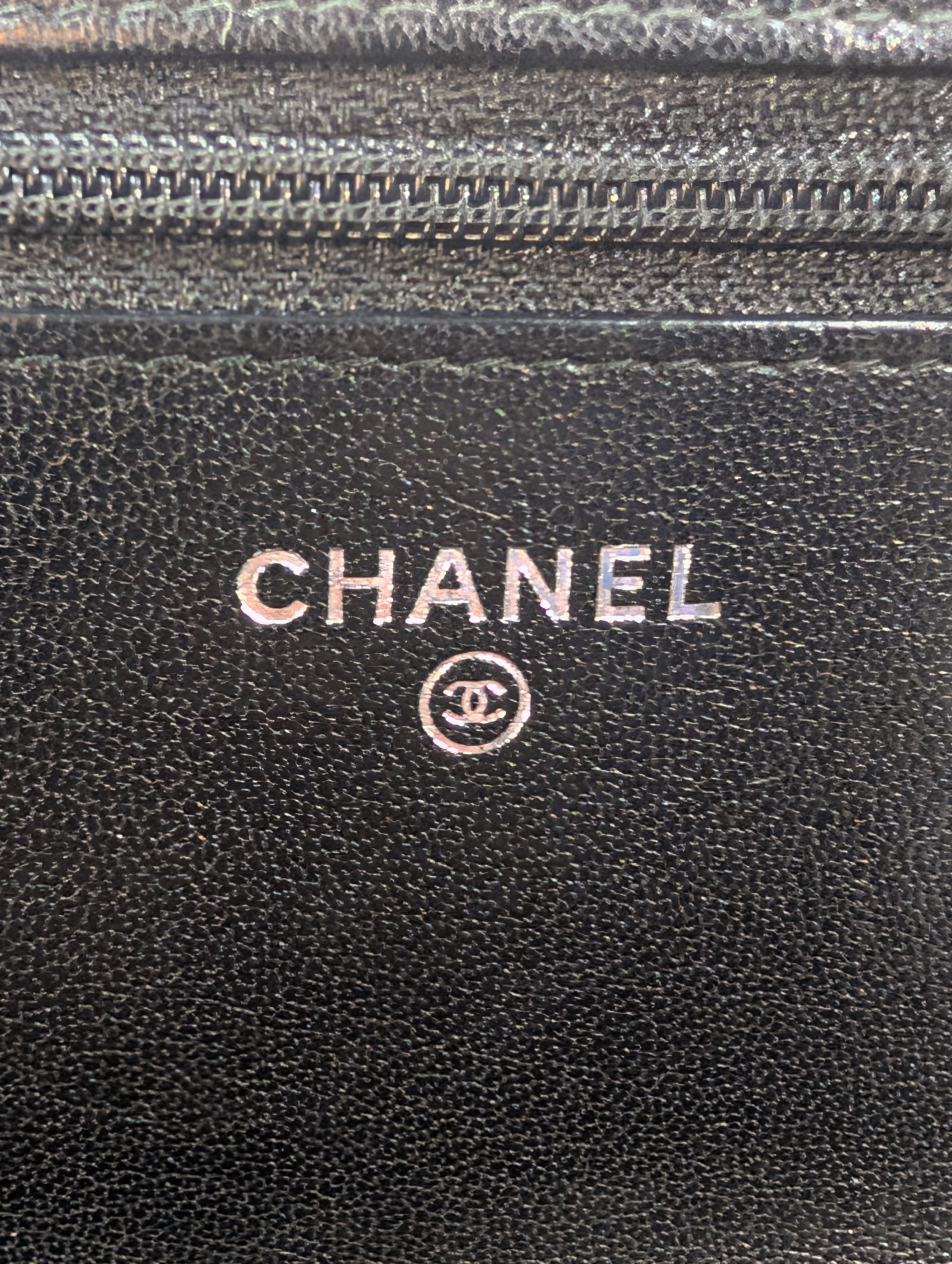 Chanel Special Edition Reissue Black Studded Chevron Calfskin Wallet on Chain (WOC)