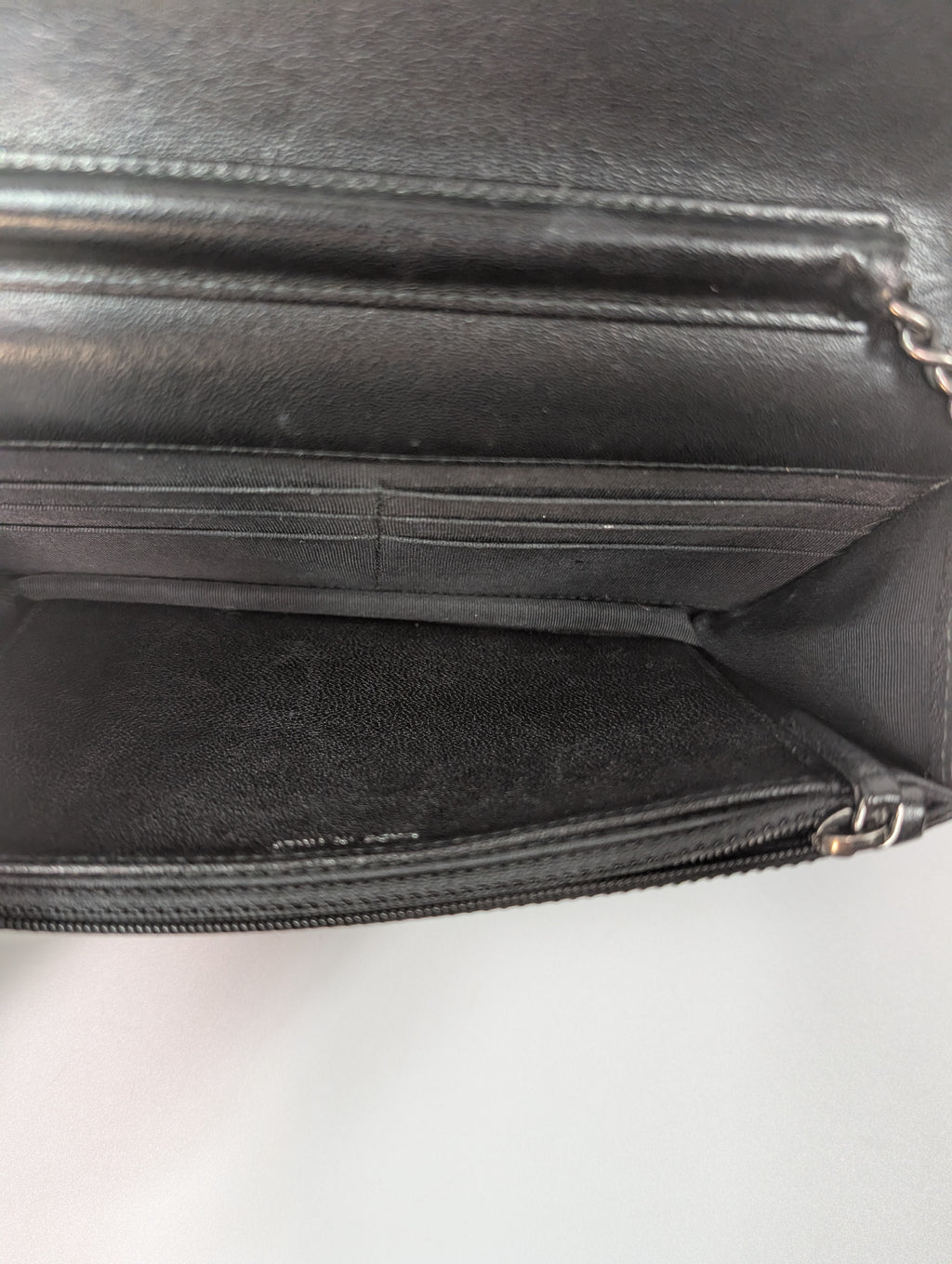 Chanel Special Edition Reissue Black Studded Chevron Calfskin Wallet on Chain (WOC)