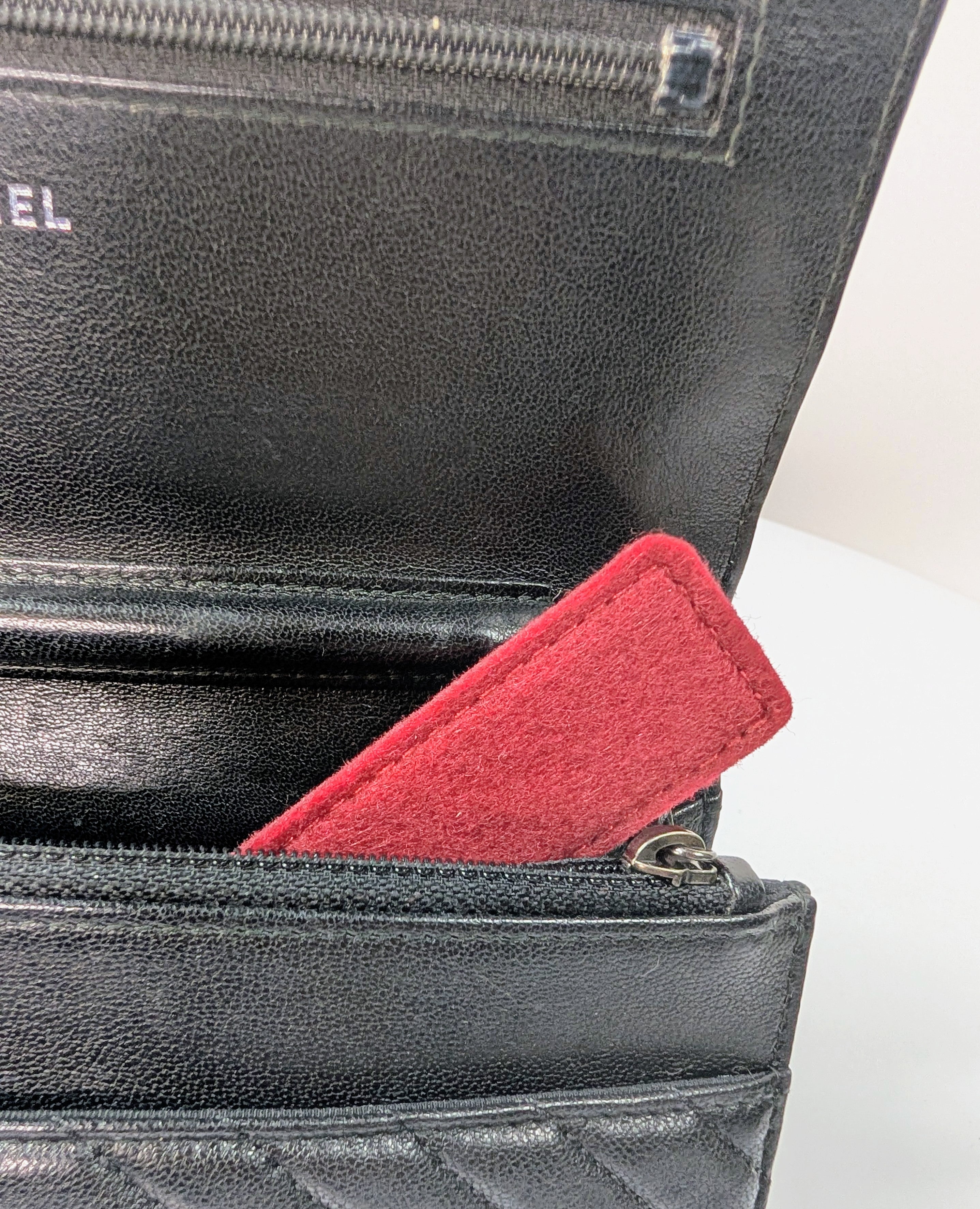 Chanel Special Edition Reissue Black Studded Chevron Calfskin Wallet on Chain (WOC)