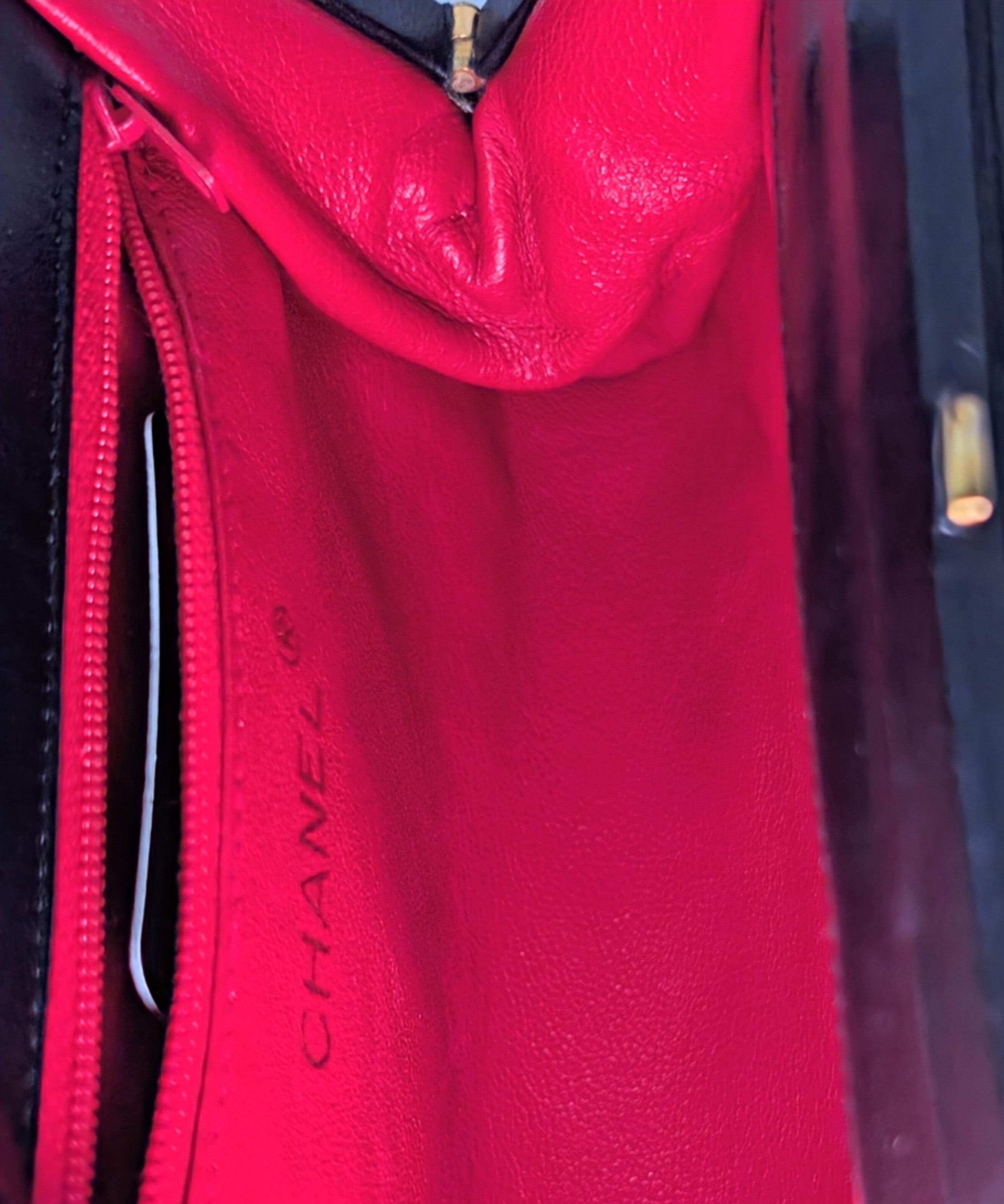 Chanel Vintage Black Quilted Satin Frame Top Handle Bag