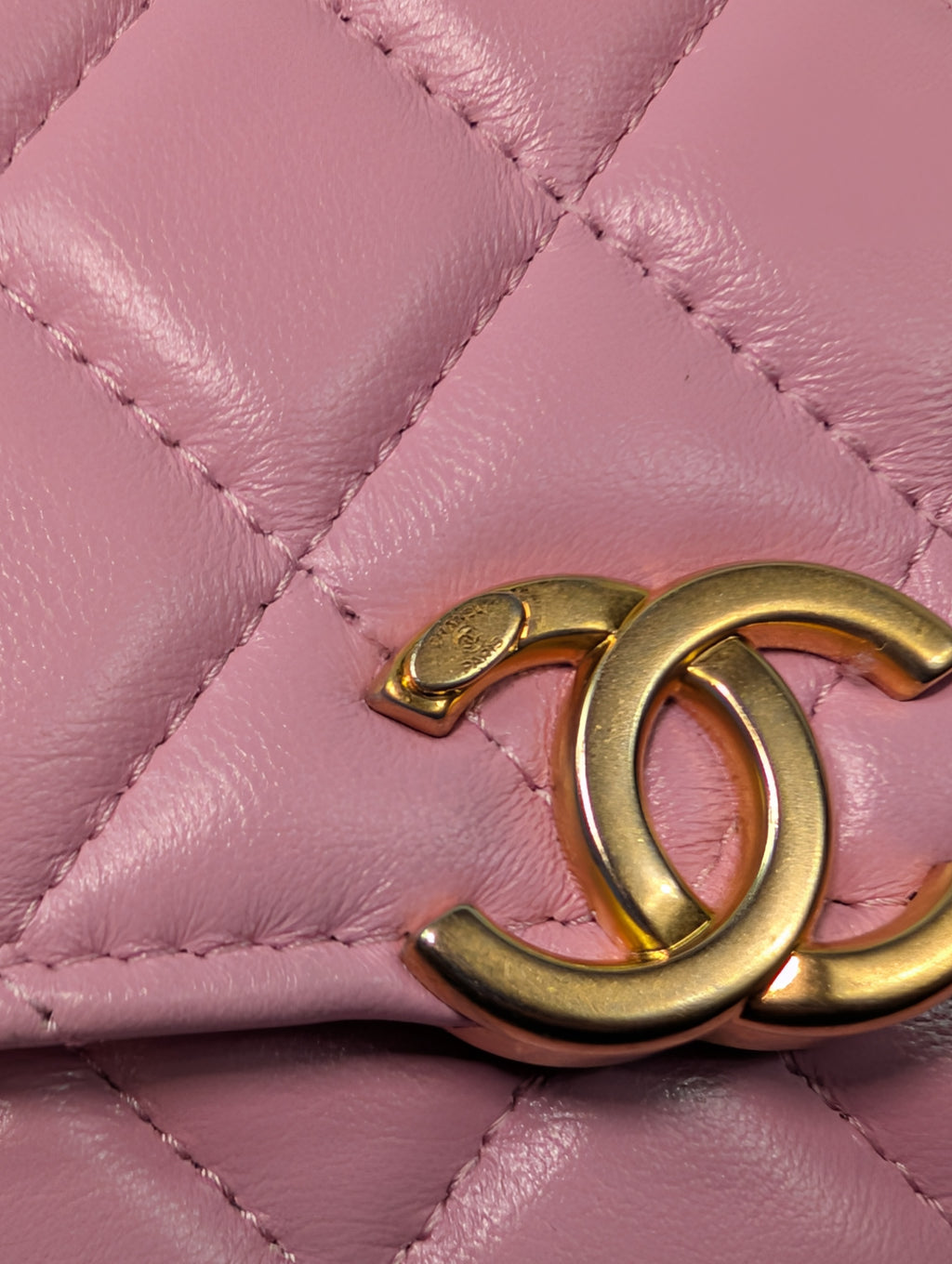 Chanel Pink Wallet on Chain (WOC) Quilted Lambskin with Tonal Chain