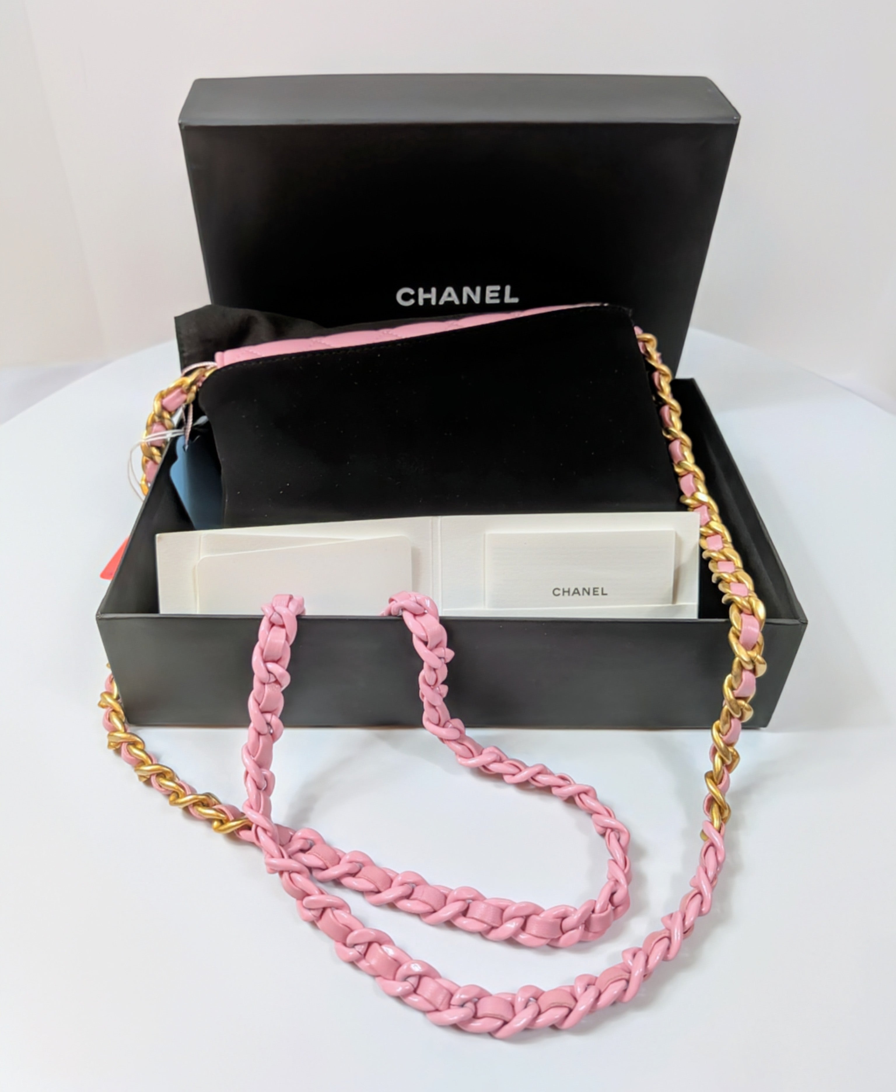 Chanel Pink Wallet on Chain (WOC) Quilted Lambskin with Tonal Chain
