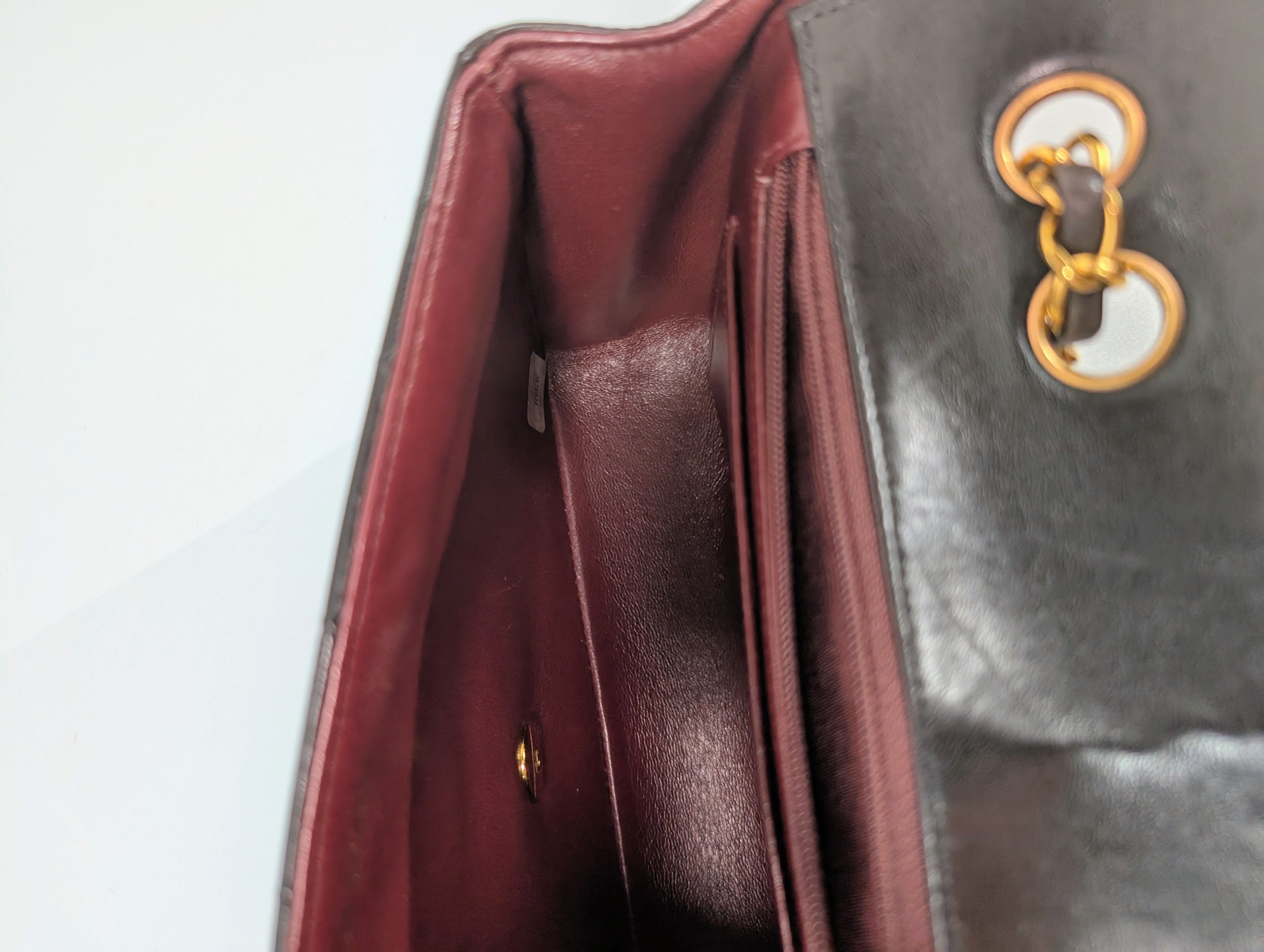 Chanel Vintage Classic Mademoiselle Diana Black Quilted Lambskin Flap Bag, 24K Gold Plated Hardware