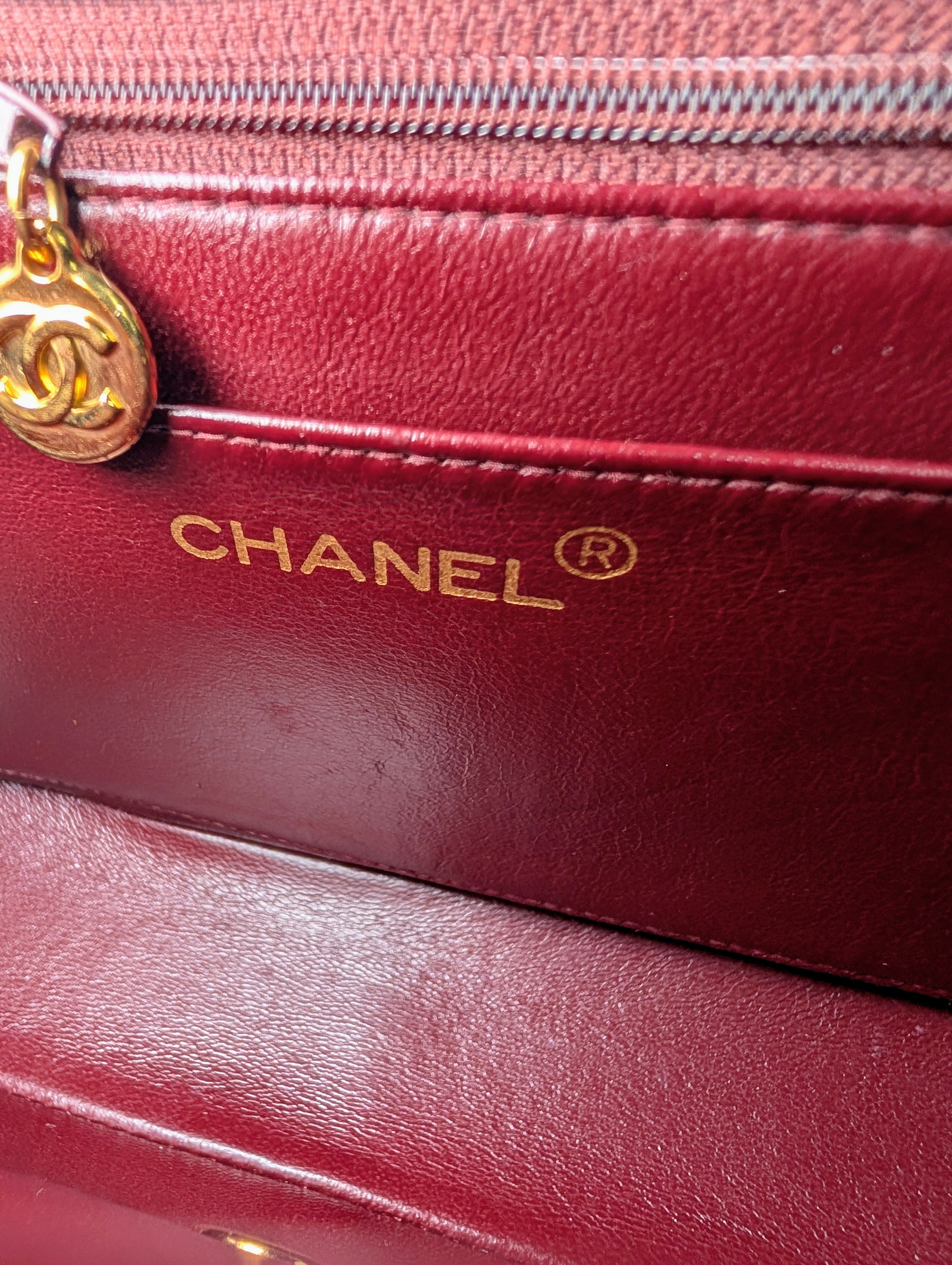 Chanel Vintage Classic Mademoiselle Diana Black Quilted Lambskin Flap Bag, 24K Gold Plated Hardware