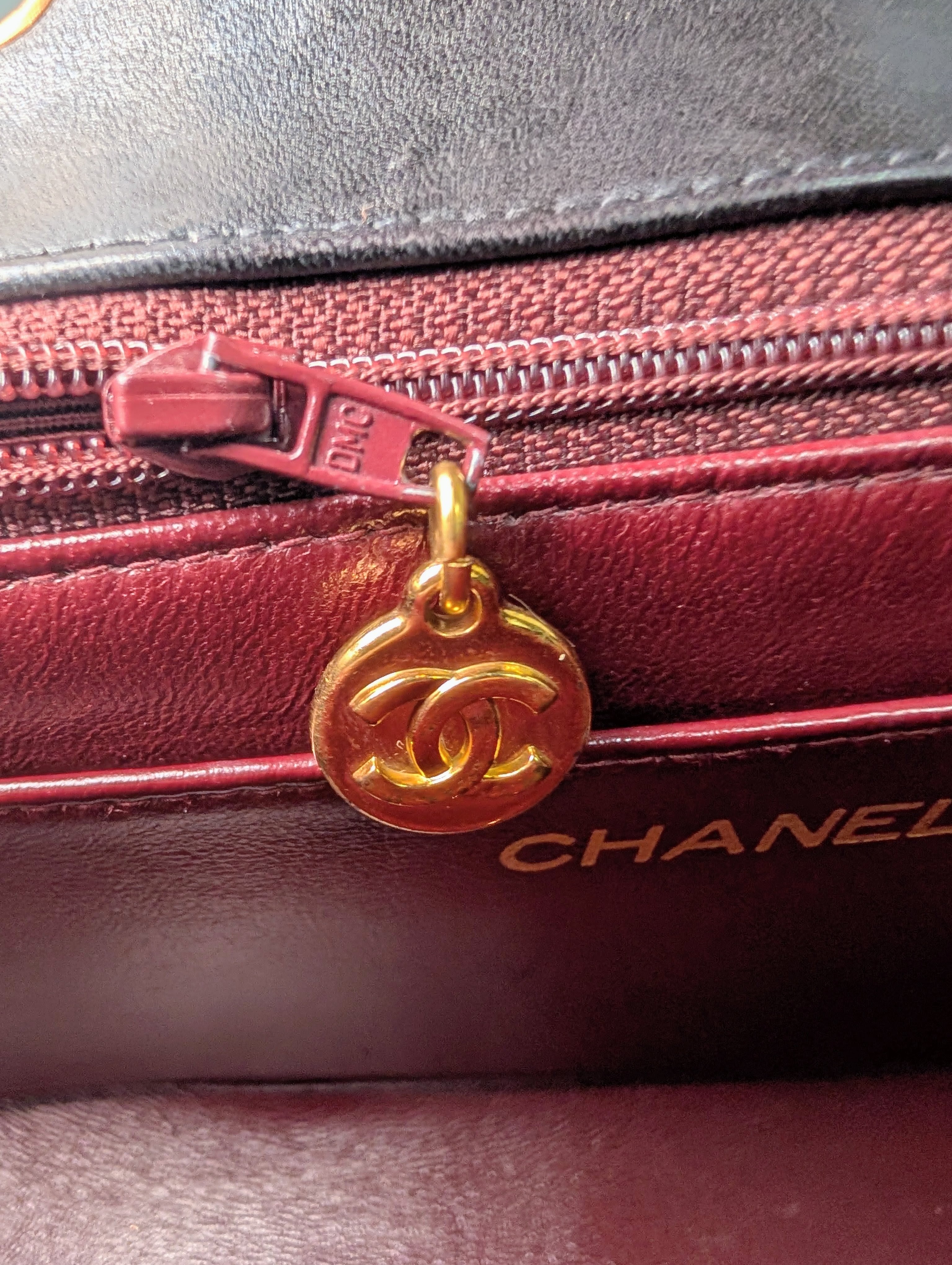 Chanel Vintage Classic Mademoiselle Diana Black Quilted Lambskin Flap Bag, 24K Gold Plated Hardware