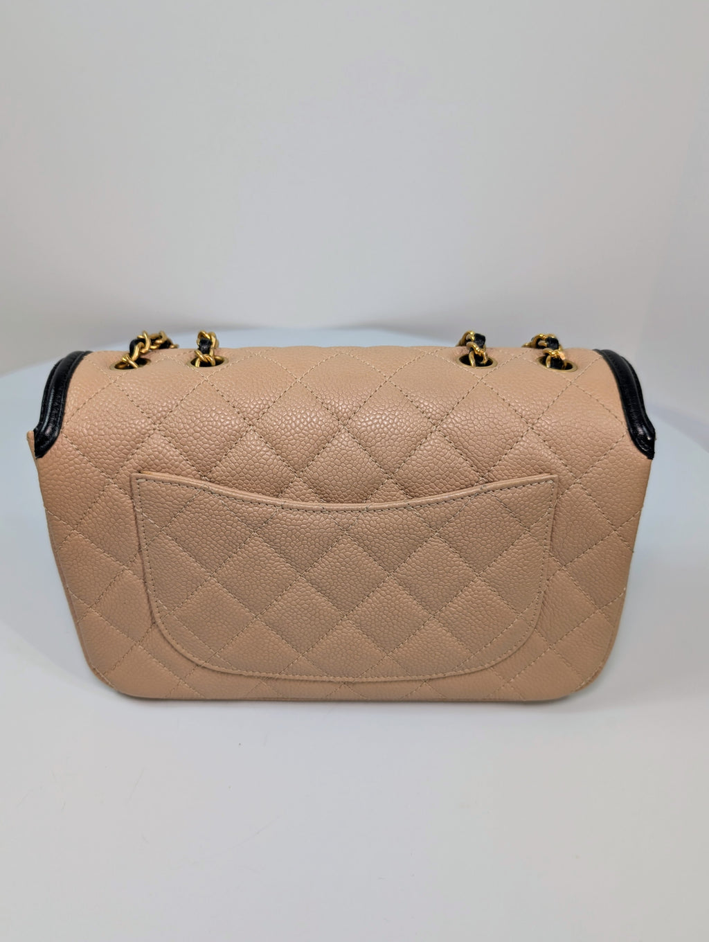 Chanel Rare Vintage Beige Caviar Filigree Flap Bag