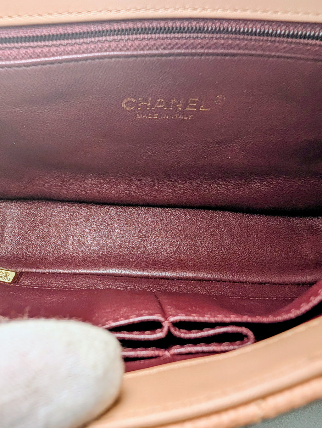 Chanel Rare Vintage Beige Caviar Filigree Flap Bag