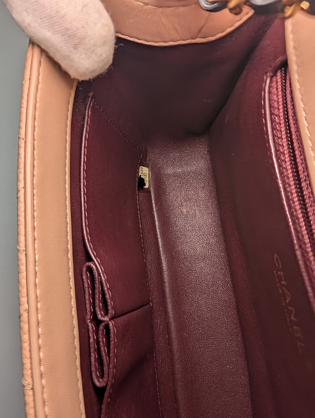 Chanel Rare Vintage Beige Caviar Filigree Flap Bag