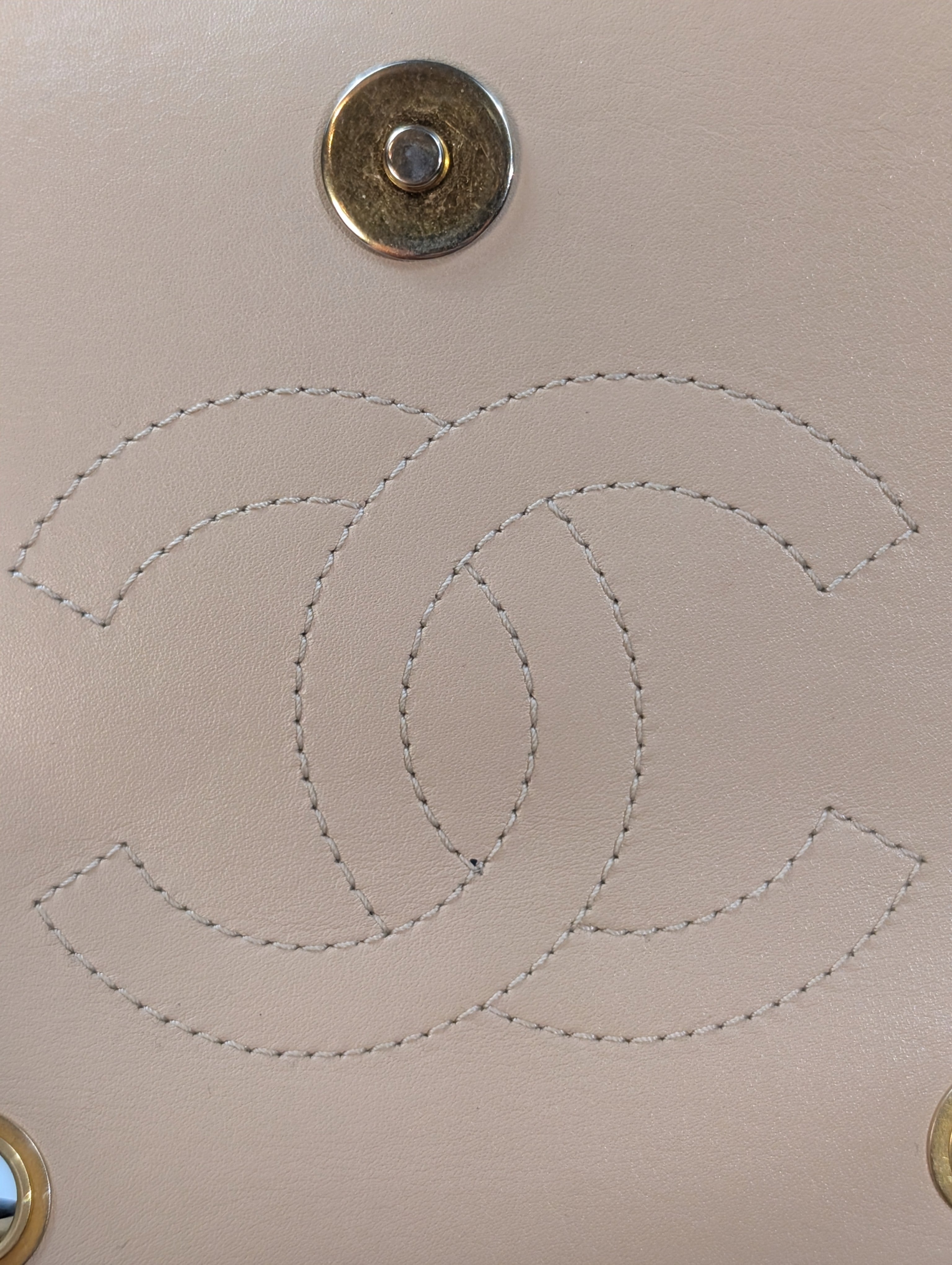 Chanel Rare Vintage Beige Caviar Filigree Flap Bag